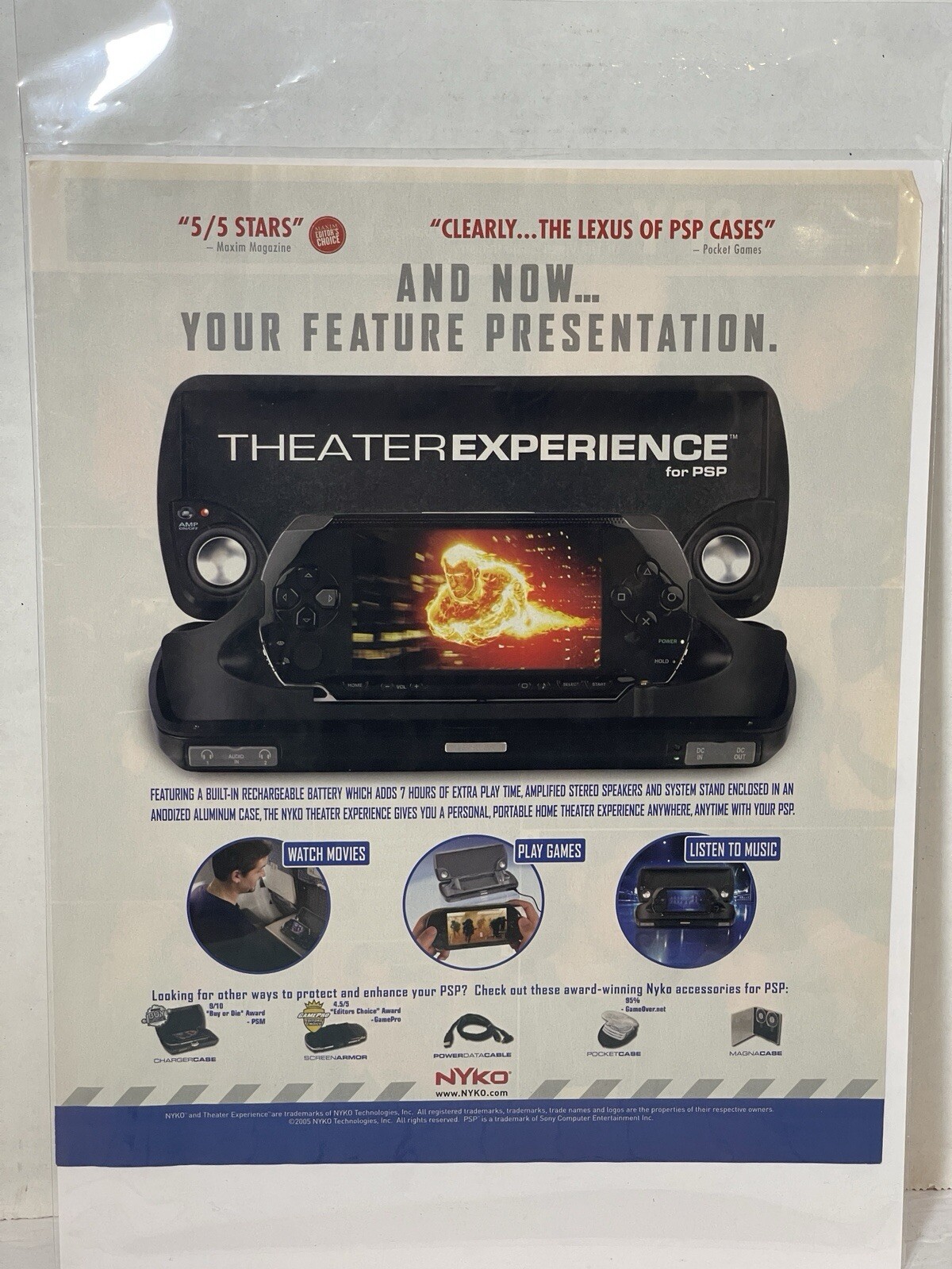 Nyko Psp Accessories video game Console print ad wall art ephemera