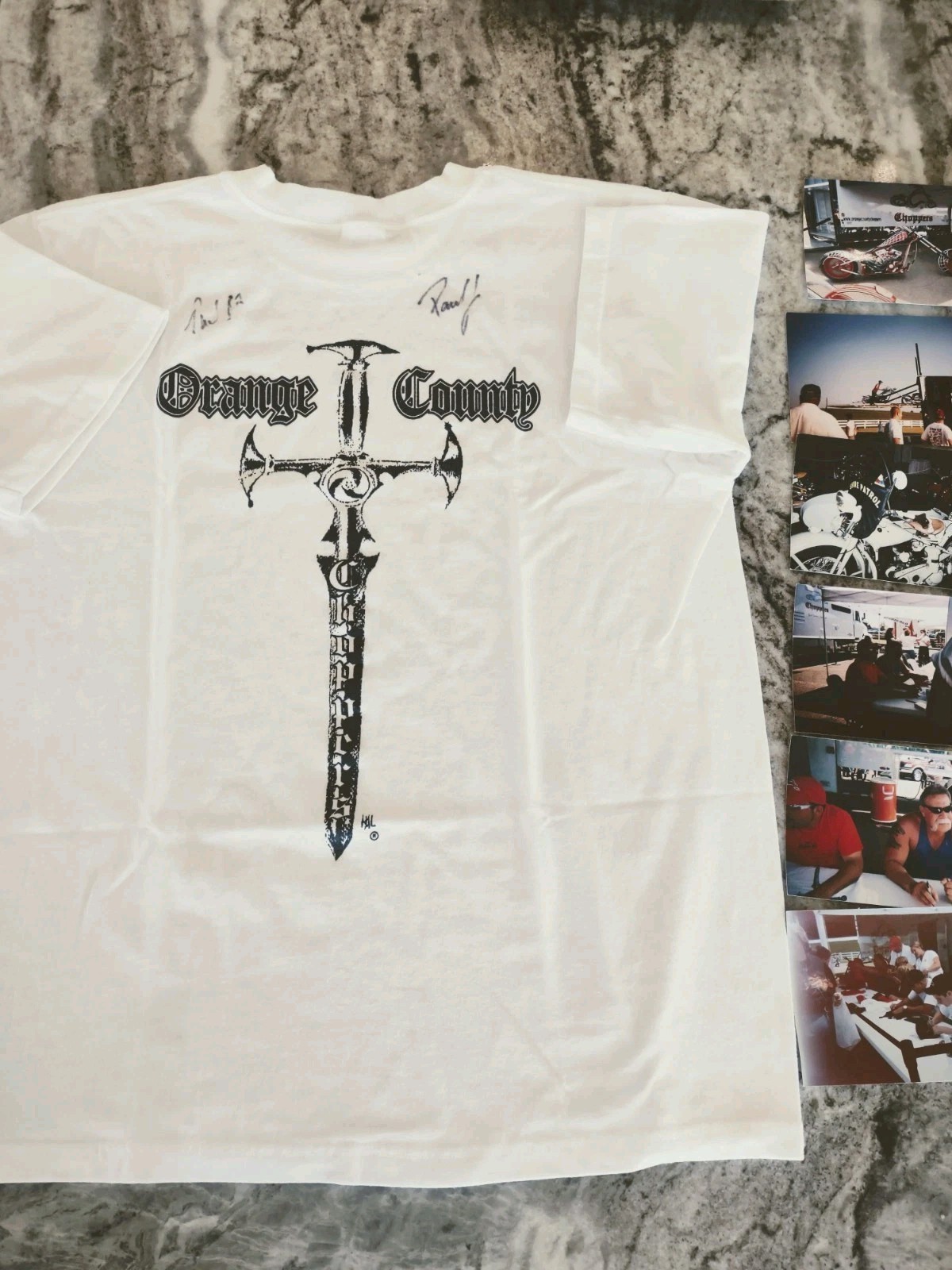 2 Orange County Choppers Signed Tee Shirts Medium + 31 Color Motorcycle Pictures