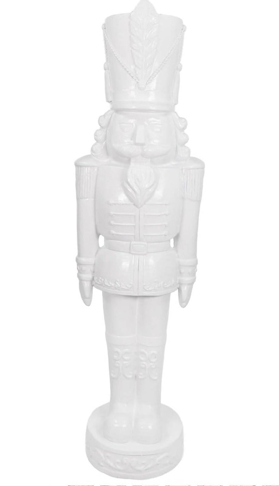 Fraser Hill Farm 48” Glossy White Soldier, Large Resin Decorative Christmas