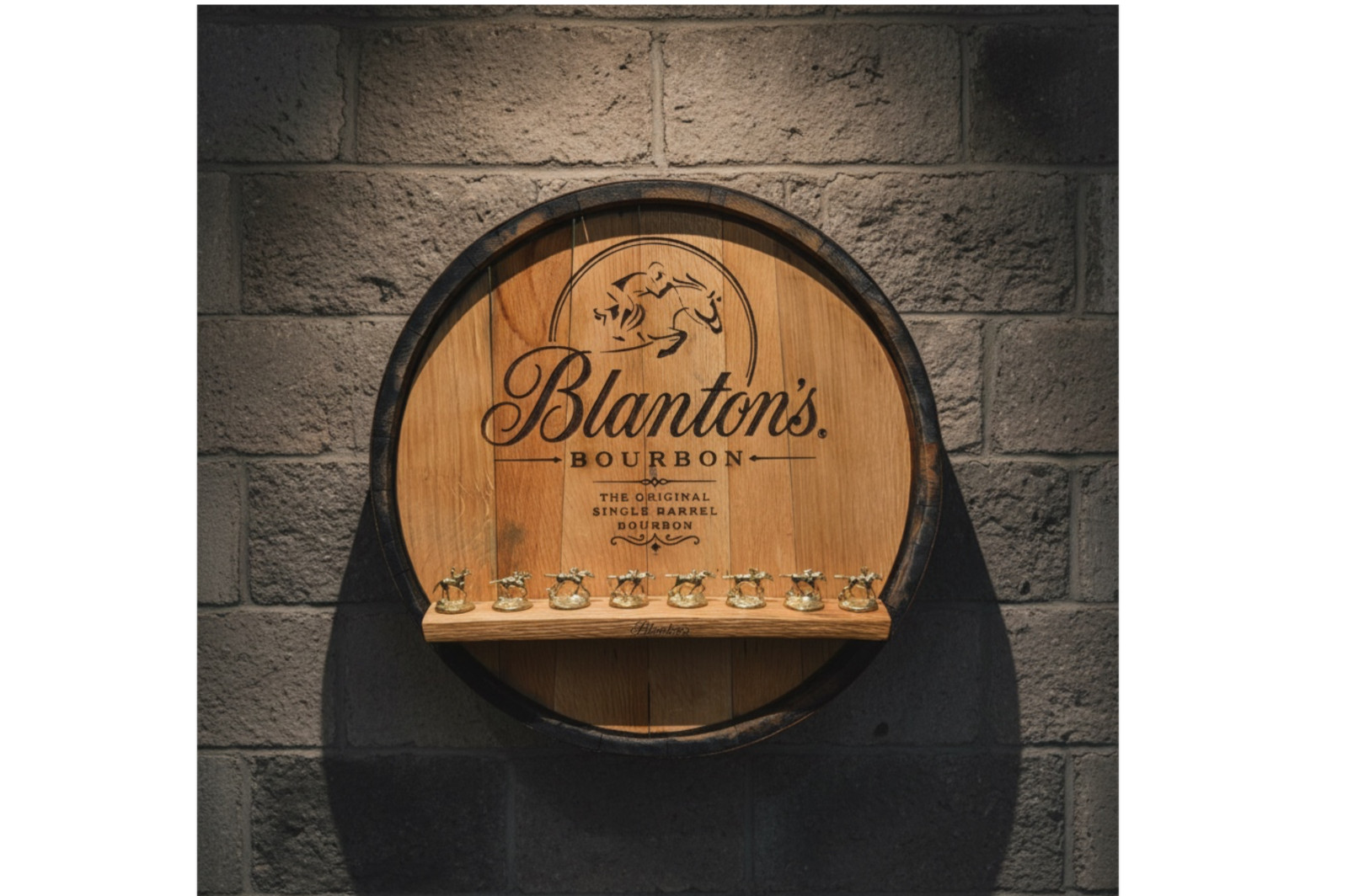Blanton's Bourbon Barrel Head Display & Cork Stopper Holder