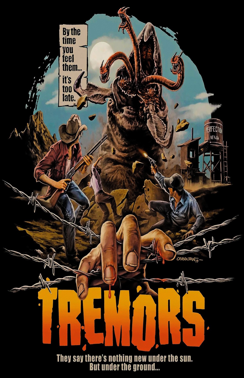 Tremors Poster Print Wall Art Graboid Monster Horror Comedy Movie Decor