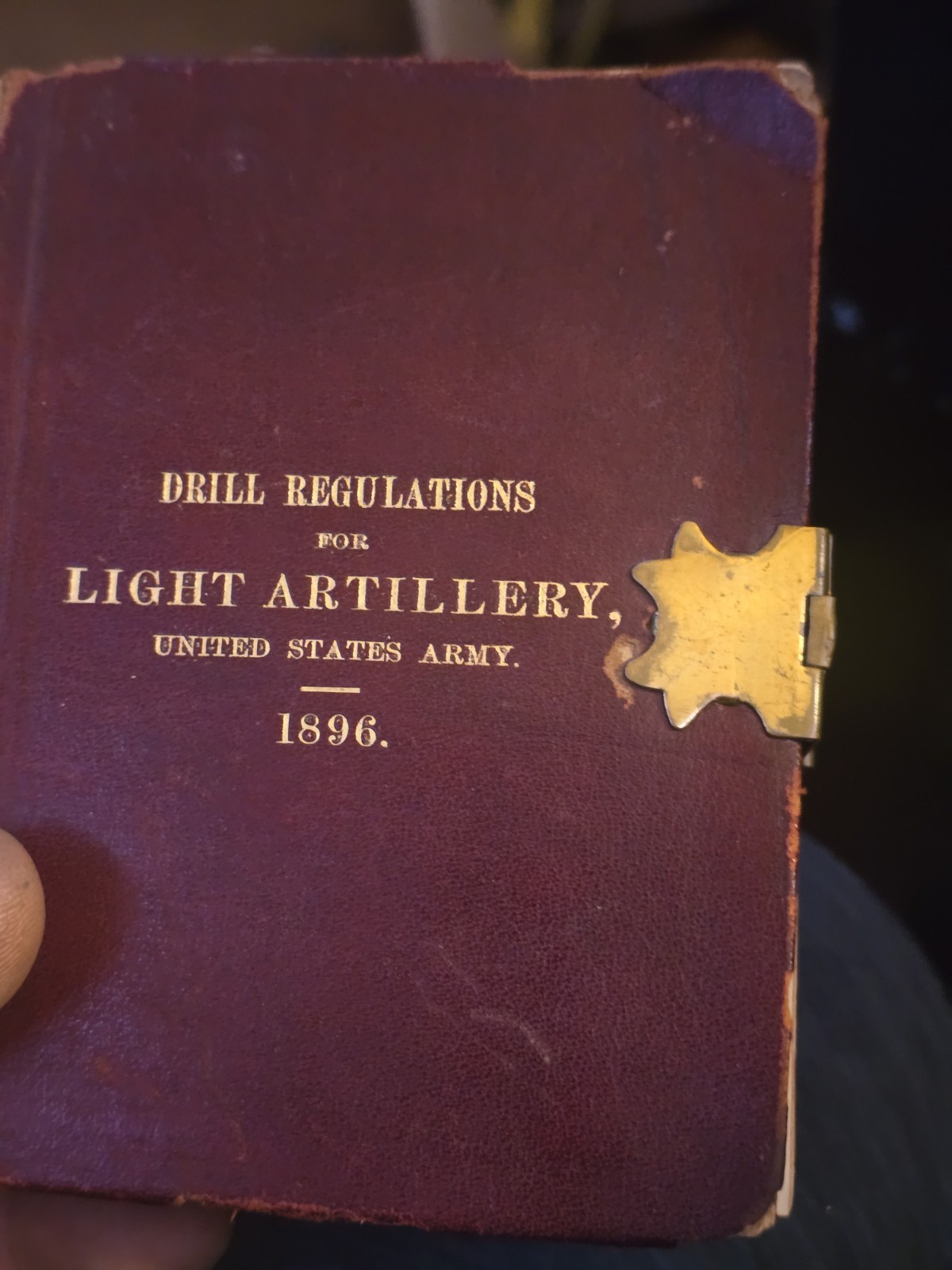 Leather 1896 Drill Regulations For Light Artillery Pocket Sized Book With A...