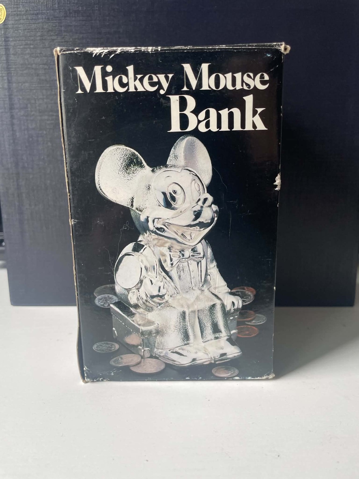 Vintage Leonard Silverplated Mickey Mouse Bank No. 9695 Boxed Japan Disney (CIB)