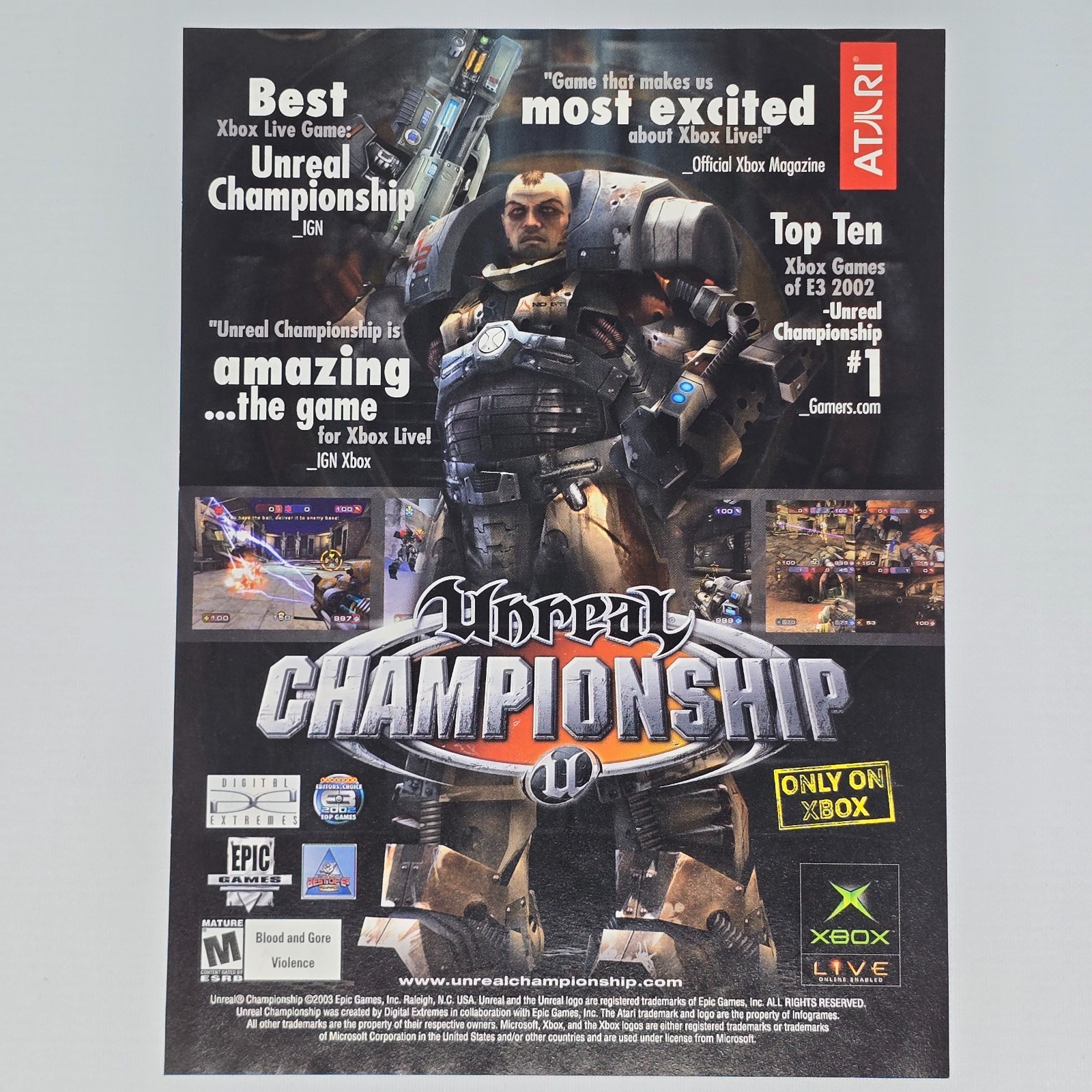 Unreal Championship Xbox Authentic Magazine Ad