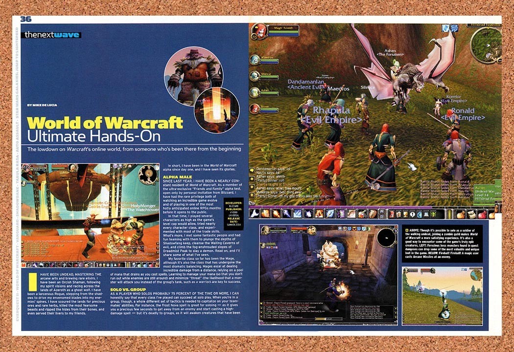 2004 World Of WarCraft Vanilla Early Review Original Advertisement / Promo vr9