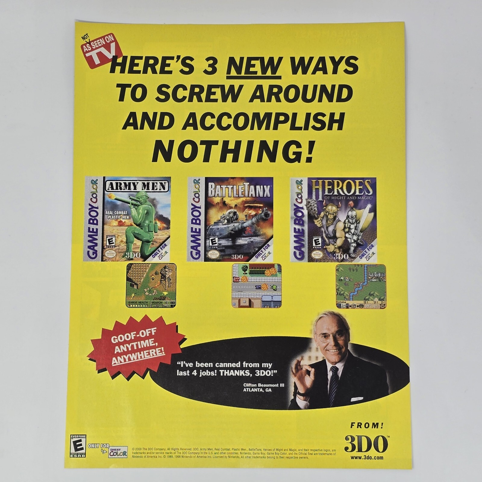3DO Nintendo GameBoy Color Screw Around Print Ad/Poster Official Promo Art