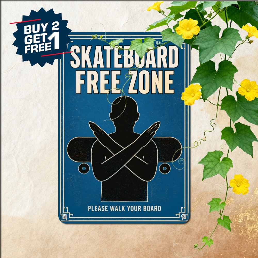 Skater Silhouette Metal Sign Extreme Sports Wall Plaque Urban Decor