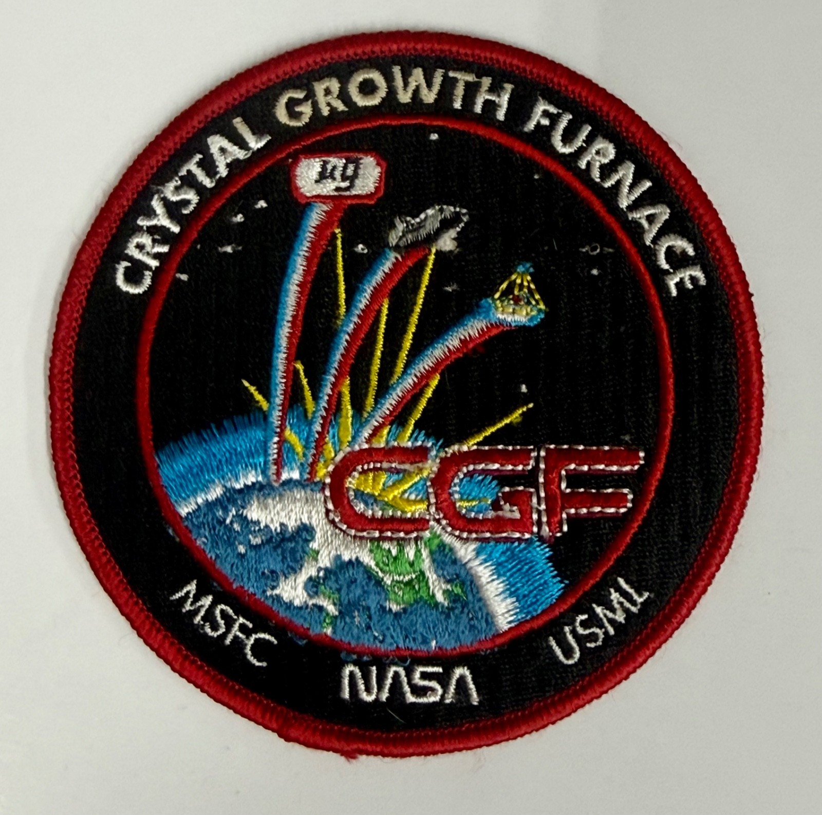 Vintage NASA Crystal Growth Furnace Patch CGF MSFC USML Spacelab 4