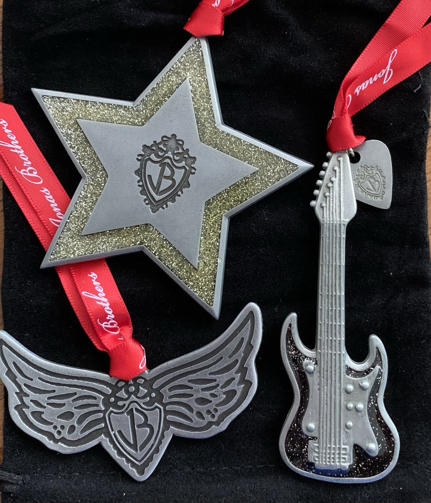 Vintage Jonas Brothers Metal Christmas Ornaments Set of 3 New