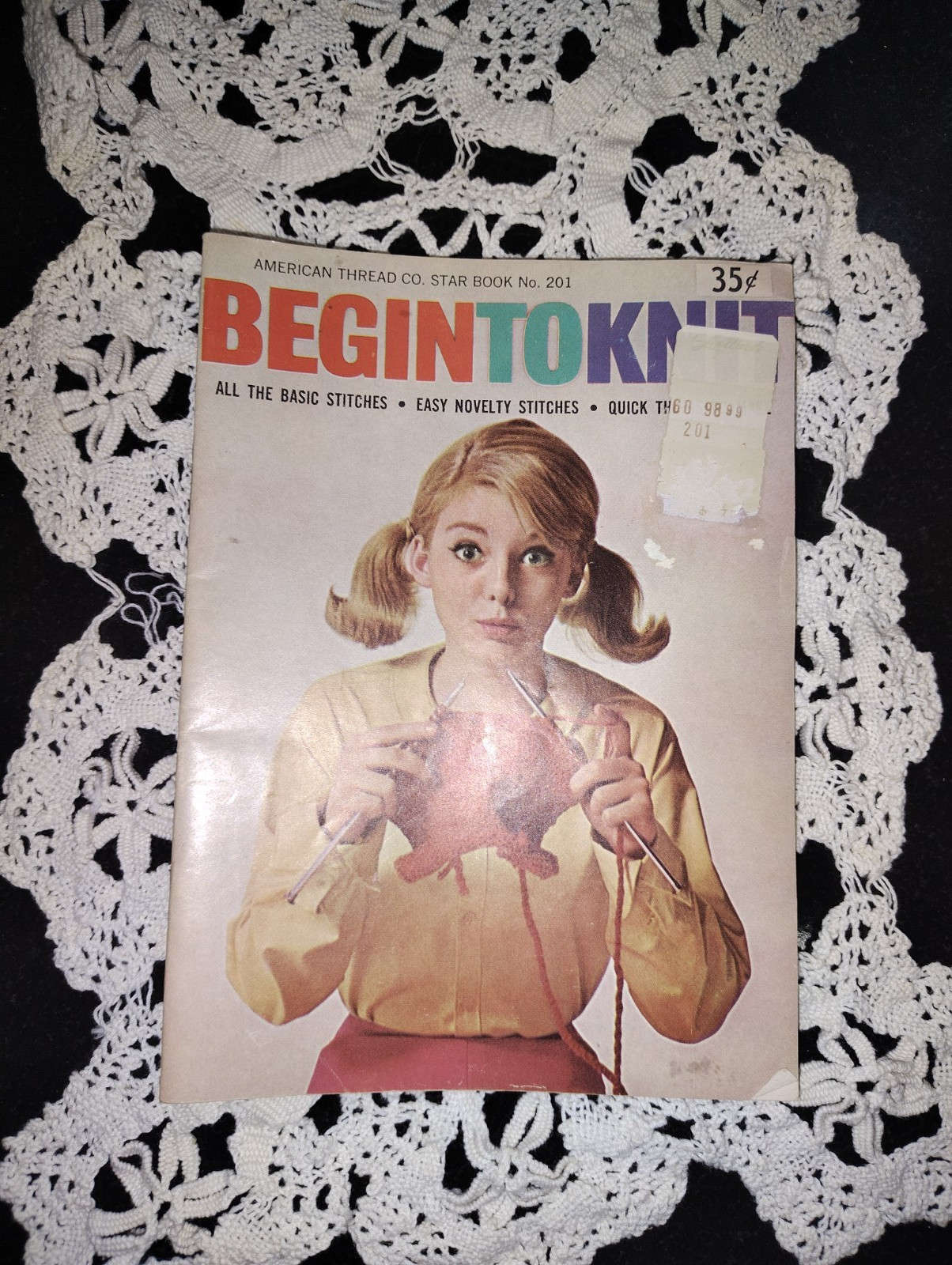 Vintage - 1970 Begin to Knit Booklet - American Thread Co - Star Book No. 201