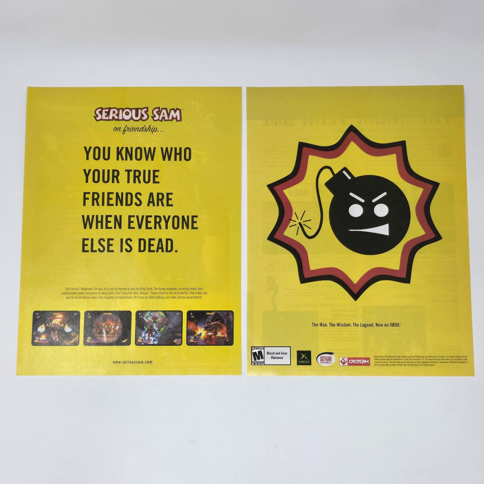 Serious Sam Xbox On Friendship Print Ad/Poster Promo Art