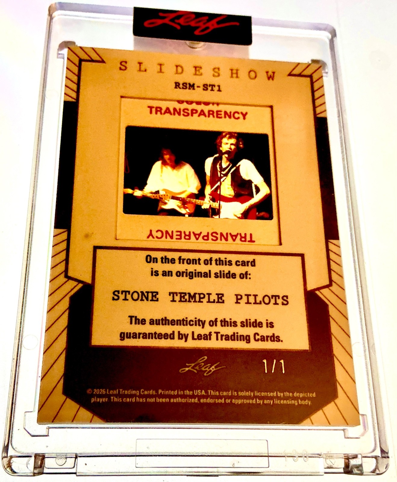 STONE TEMPLE PILOTS 1/1 STP SUPER PRISMATIC GOLD LEAF SLIDESHOW 2026 ROCK SLIDES