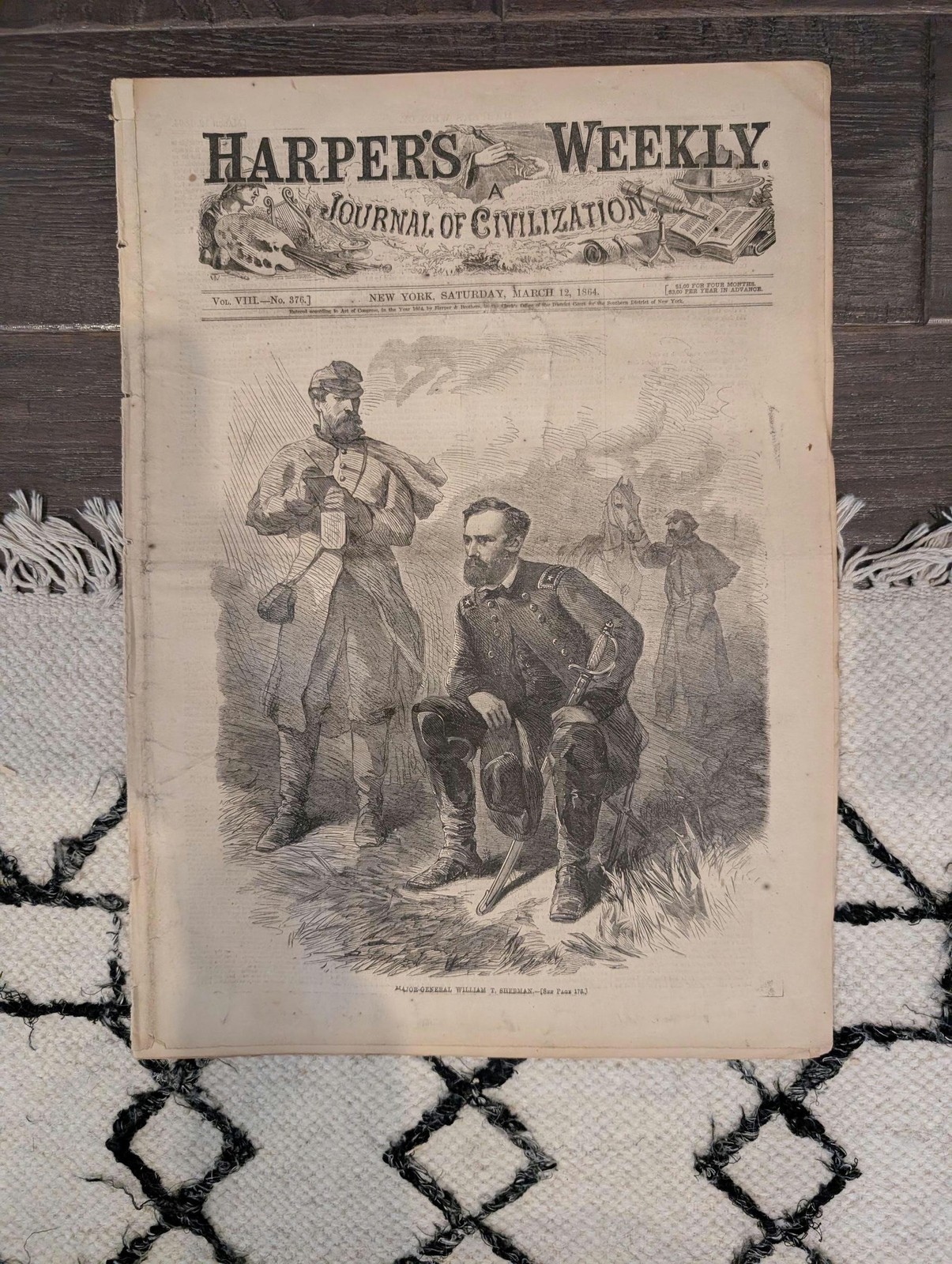 Harpers Weekly 1864 William T. Sherman March 12 Slaves Succoring Union Officers