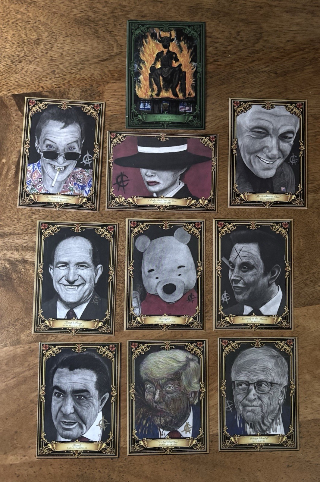Jeffrey Epstein Files Trading Cards Series 4-6 Collection 10ct Charcoal Monsters