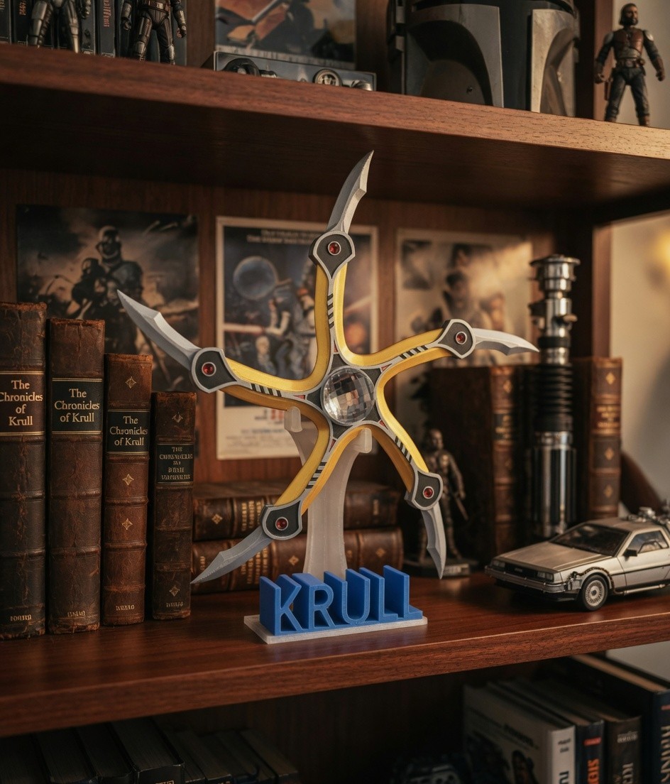 1980's Movie KRULL Glaive Style Prop Spinner With Stand