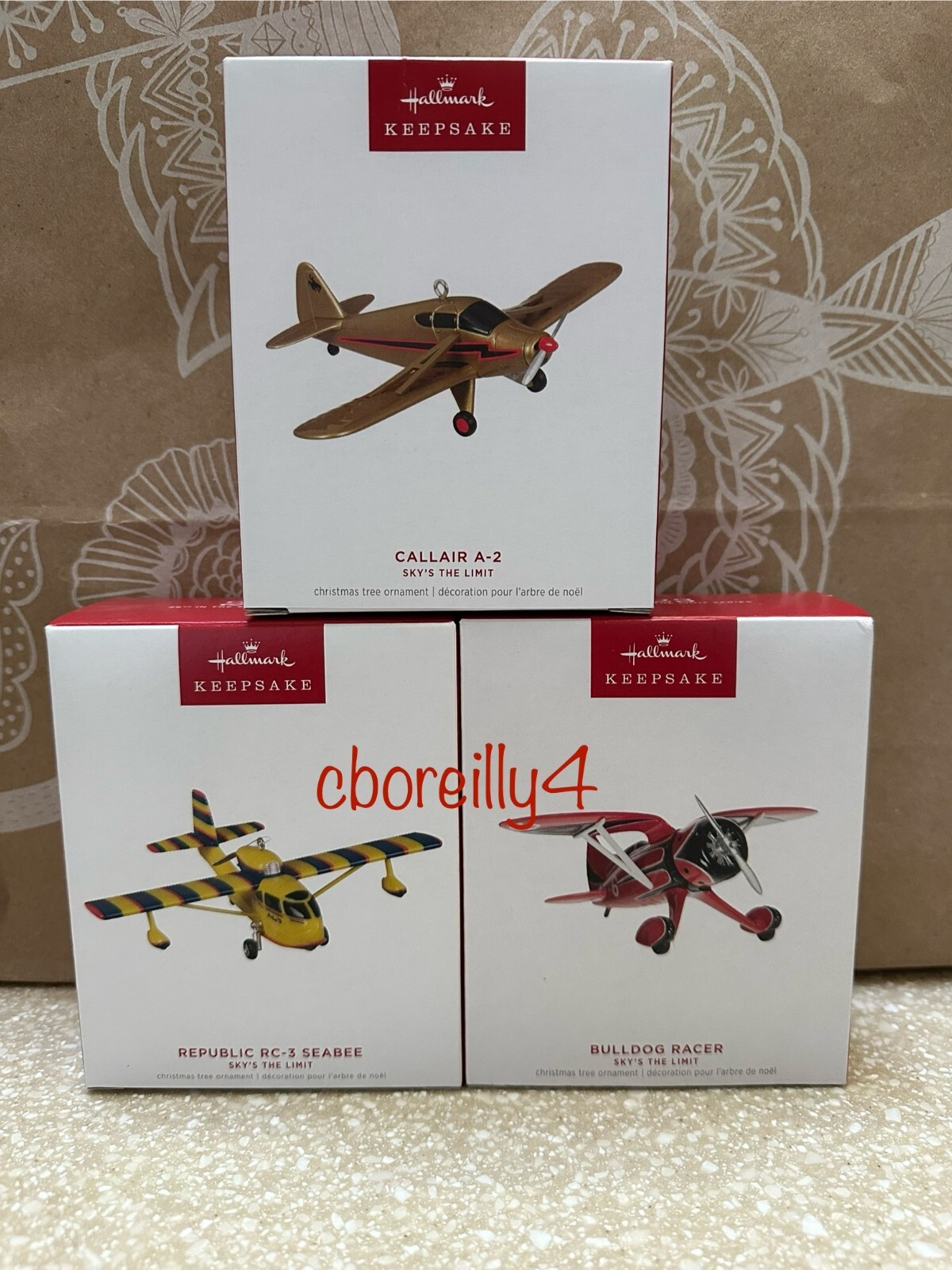 HALLMARK SKY'S THE LIMIT AIRPLANE CALLAIR A-2 BULLDOG RACER REPUBLIC RC-3 SEABEE