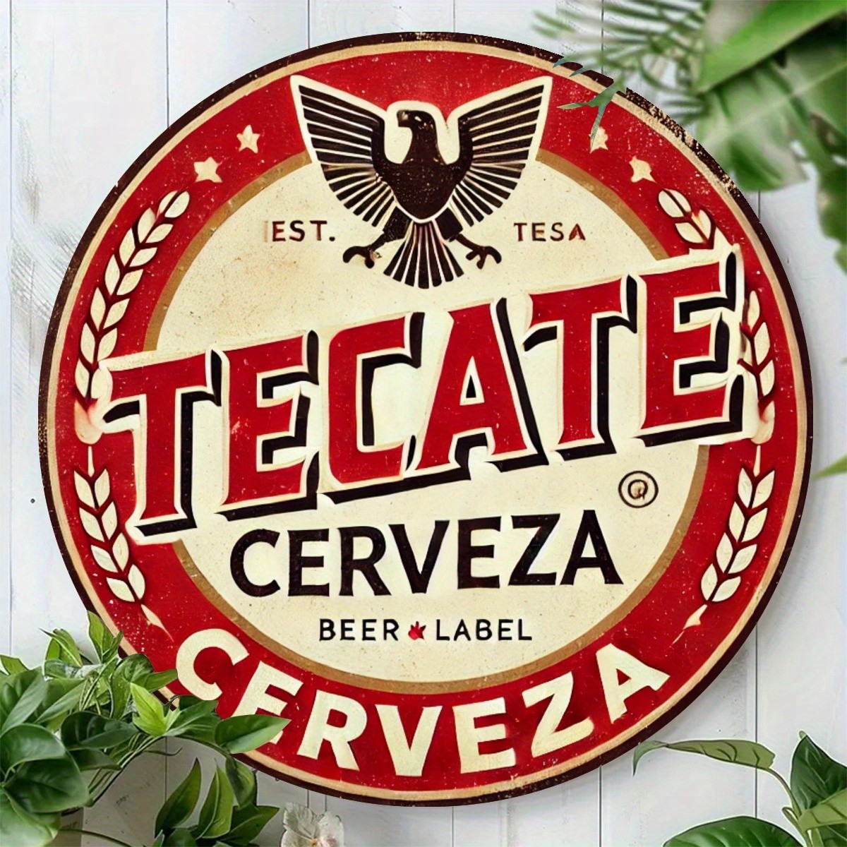 1pc of TECATE Beer Logo Aluminum Sign, Measuring Tin Metal Signs 8X8 Inches - Fe