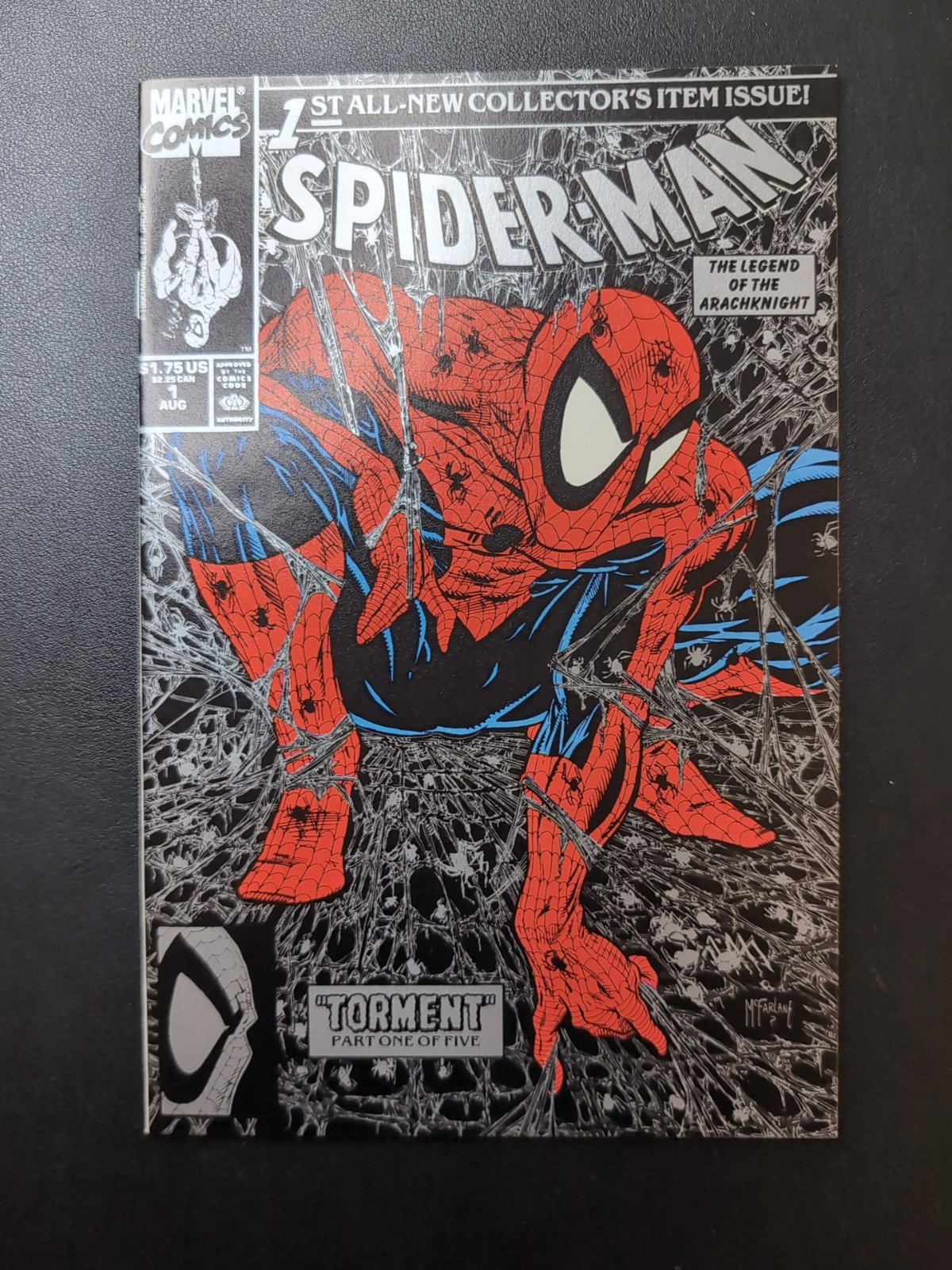 Spider-Man #1 Silver Edition Variant : NM+ White Pages : Marvel 1990