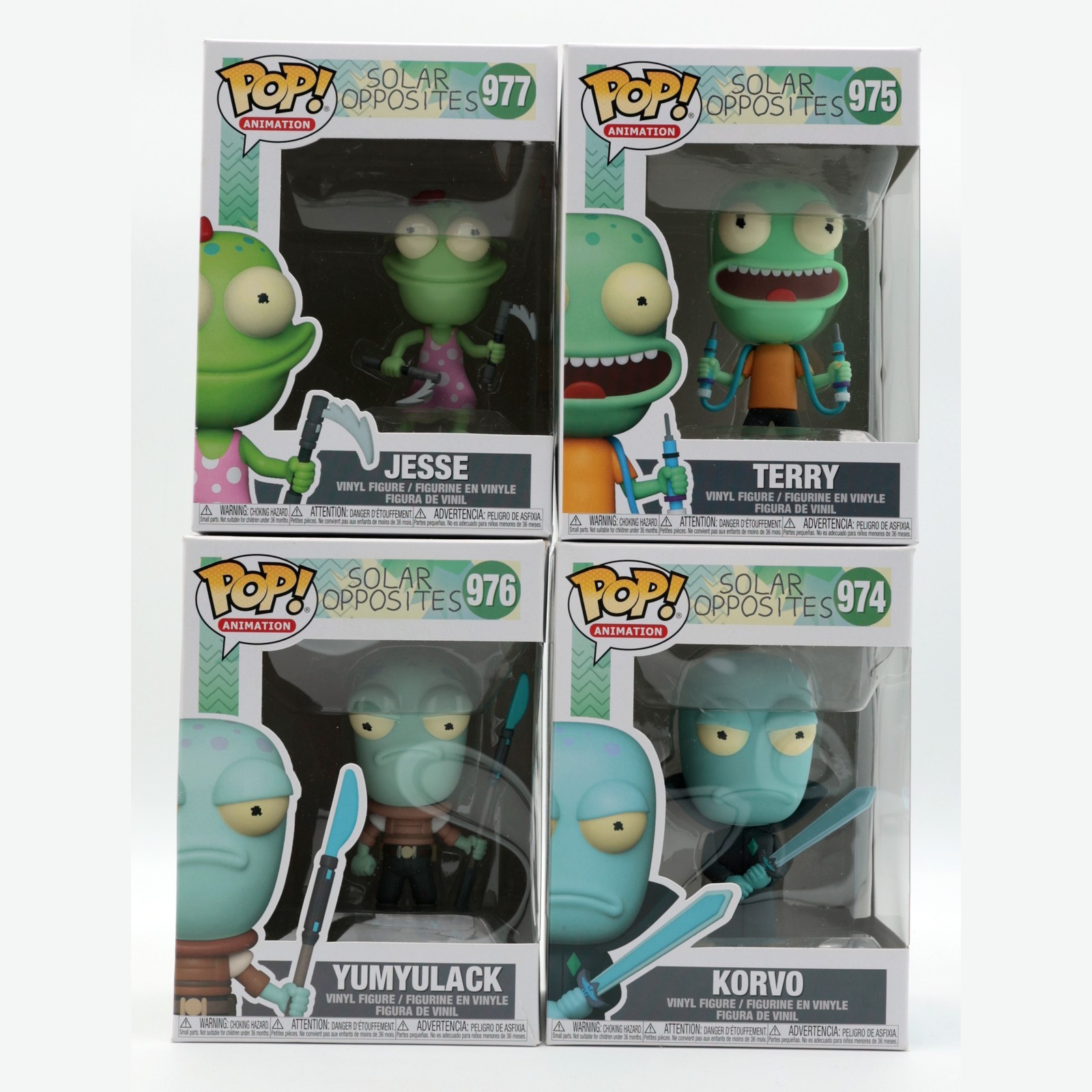 Funko Pop Solar Opposites Complete Set of 4 Korvo Terry Yumyulack Jesse 974-977