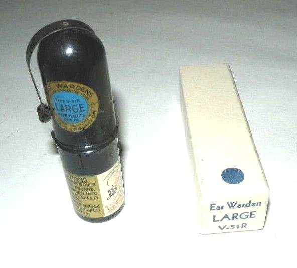 USGI WWII Original Ear Warden Ear Plugs V-51R Size Large with 