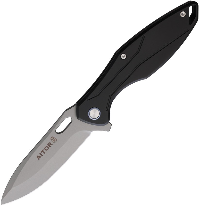 Aitor Omerta Framelock Black Titanium Folding Bohler M390 Pocket Knife 291295SB