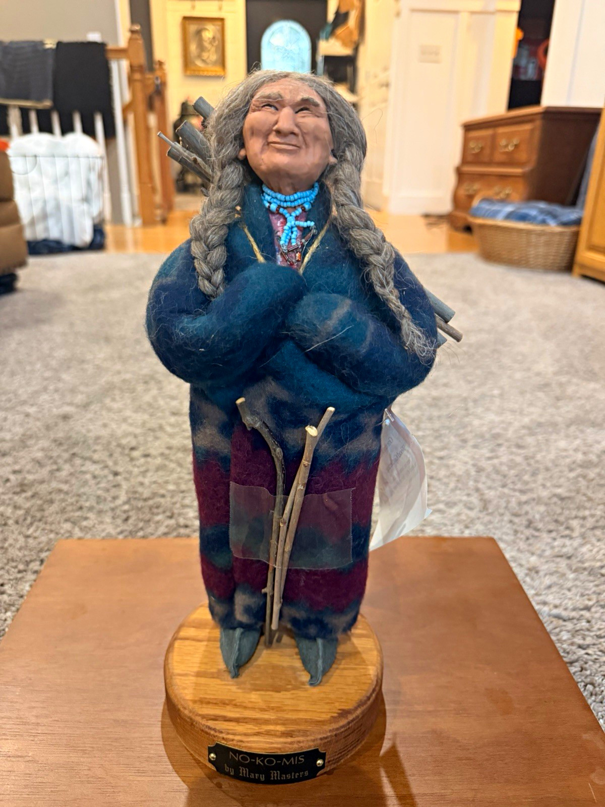 VTG Mary Masters No-Ko-Mis Grandmother Wood Gathering Doll 1998 Signed Native