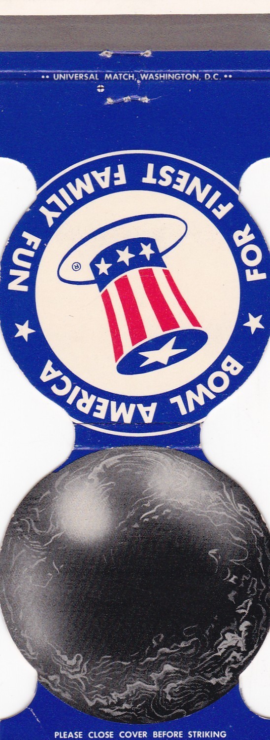 Bowl America Bowling Alleys USA Matchbook 1960's