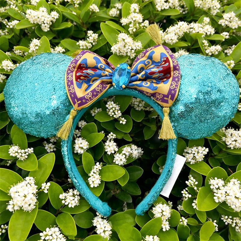 Disney Parks Minnie Ears Aladdin Princess Jasmine Magic Carpet Bow Headband NWT