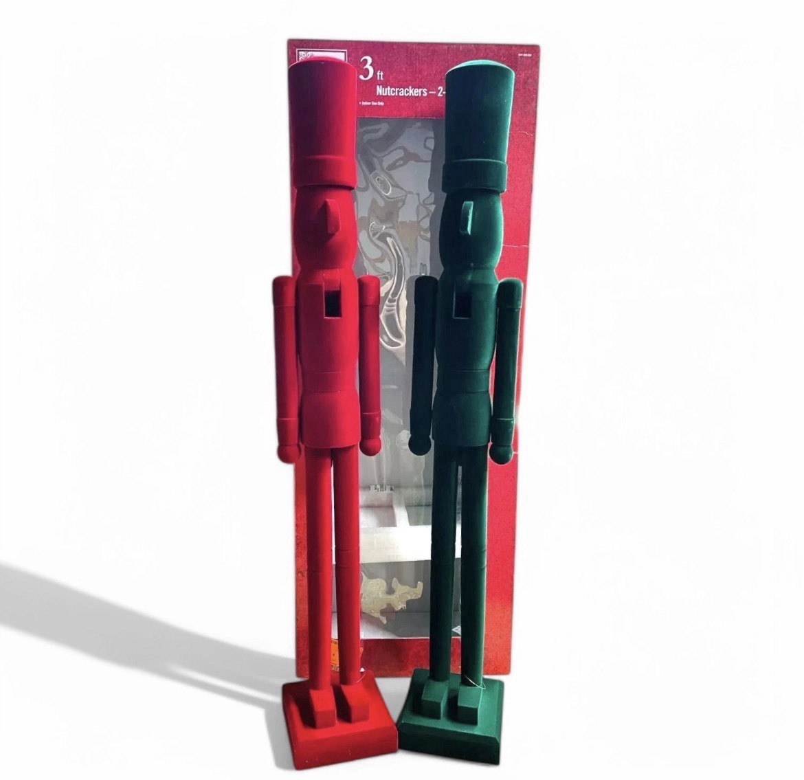 3 FT Nutcrackers Velvet Flocked Traditional Christmas Statement Entryway NEW