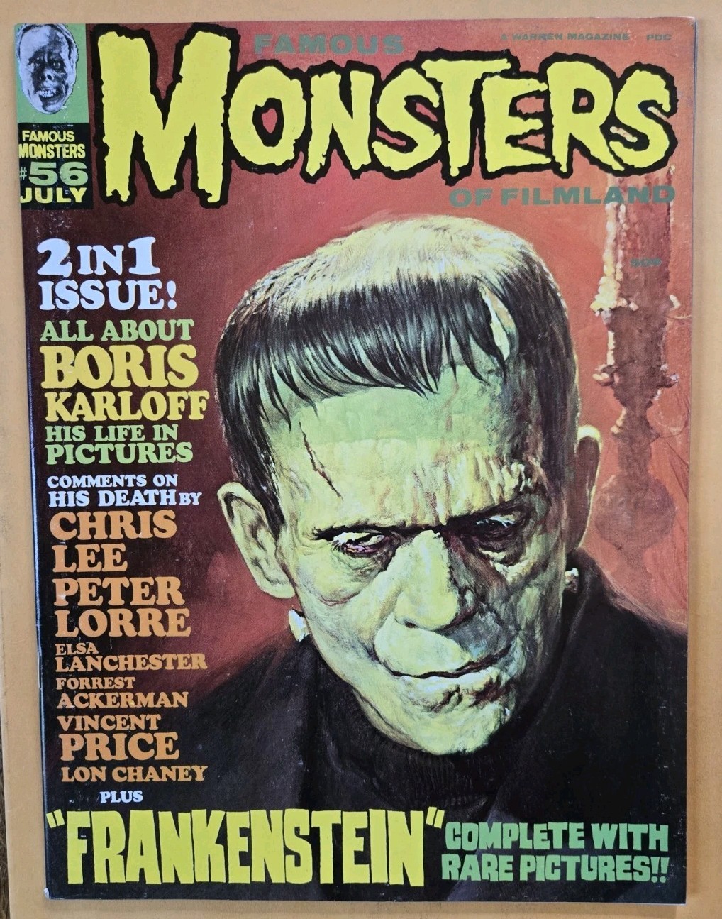 Famous Monsters Of Filmland #56 Boris Karloff Memorial Cover By Basil Gogos 