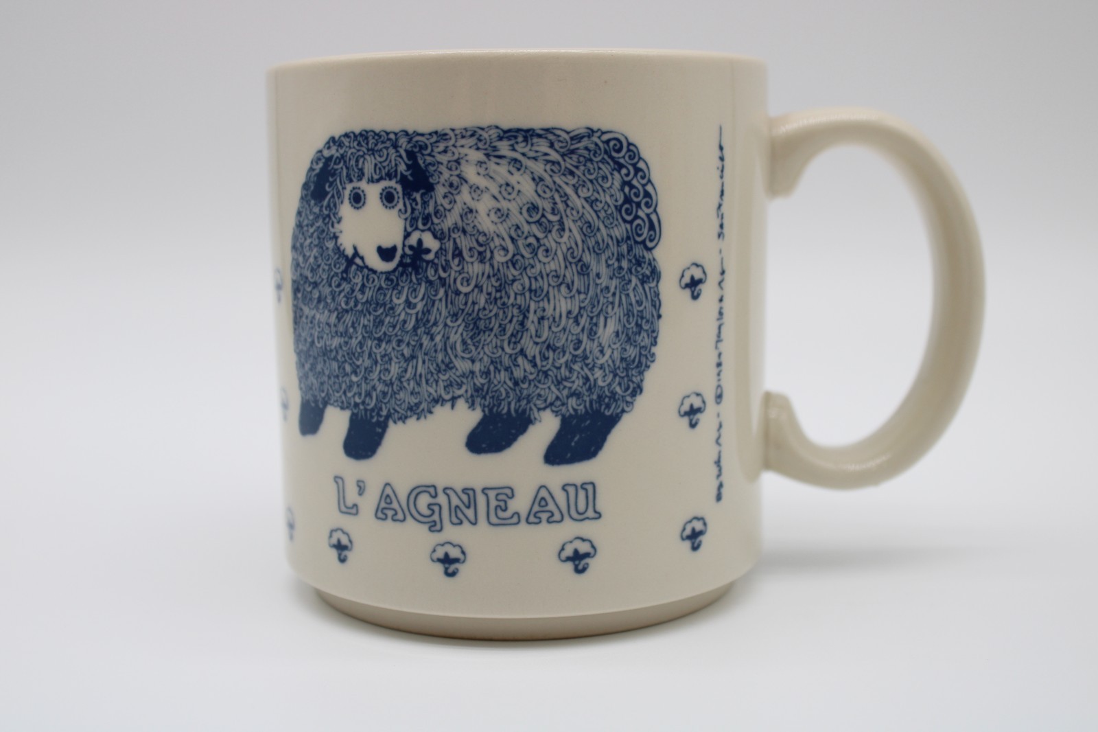 Vintage Taylor & Ng Blue Sheep Mug L’ AGNEAU 1984 San Francisco