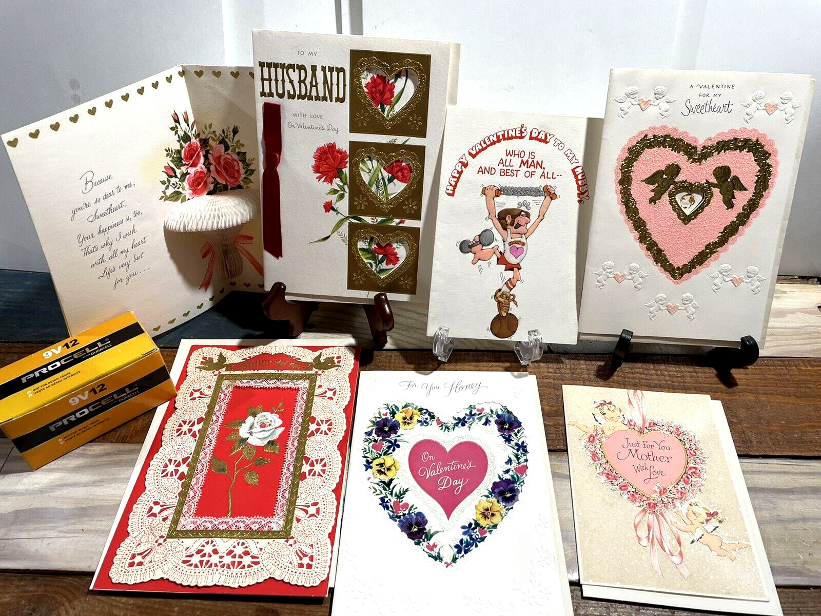 Vintage Lot of 6 Unused Vintage Valentine's Day Cards, Cupid Heart Envelopes
