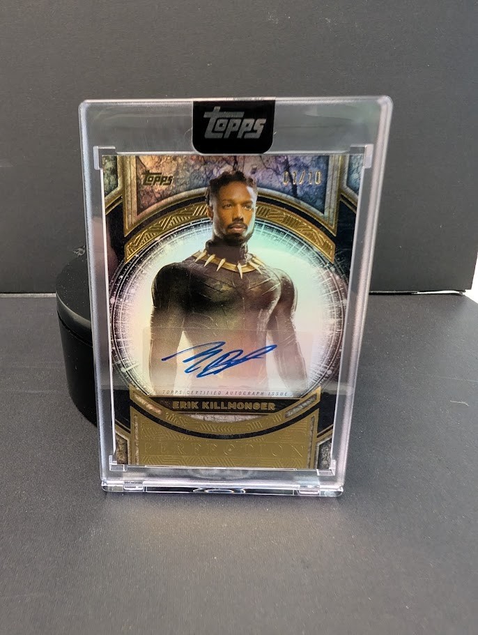25 Topps Marvel The Collector Erik Killmonger Michael B Jordan Auto /10 ALPHA 