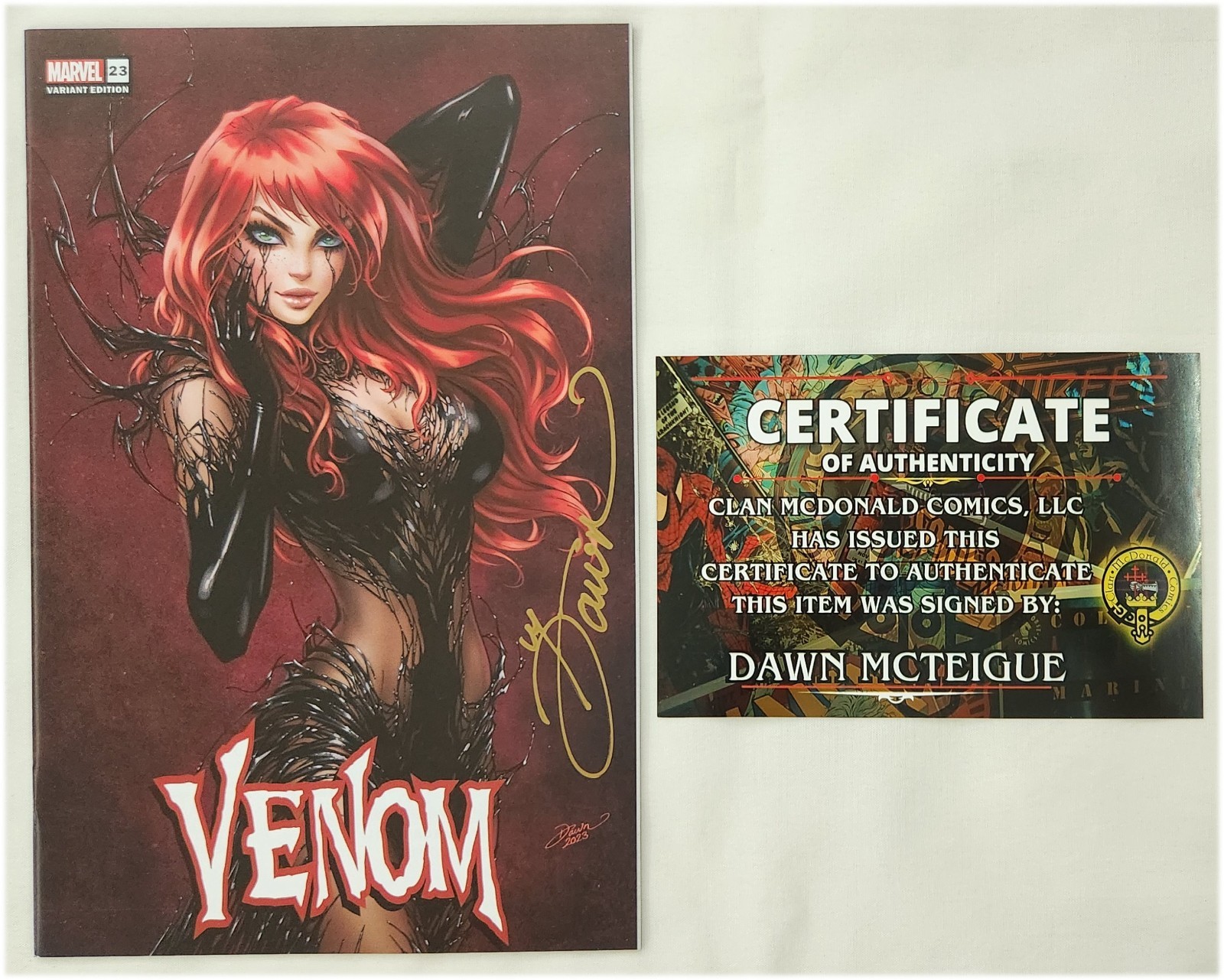 Venom 23 Dawn McTeigue Signed Comic Kingdom Creative Trade Dress Variant + COA
