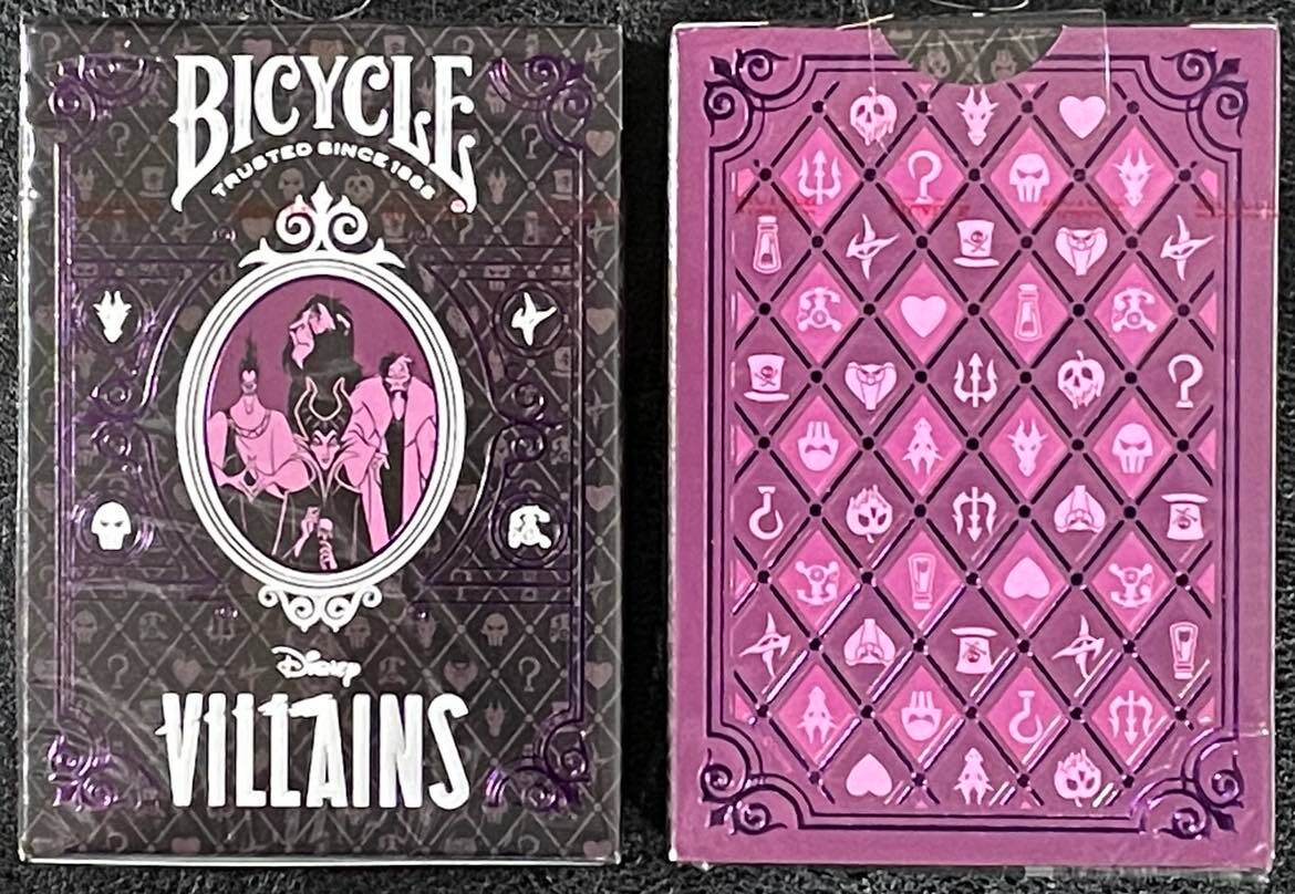 Bicycle Disney Villains purple NEW playing cards CLEARANCE