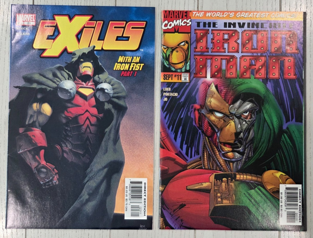 EXILES #23 (2003) + IRON MAN #11 (1997) Marvel Comics *1st IRON MAN as DOOM*