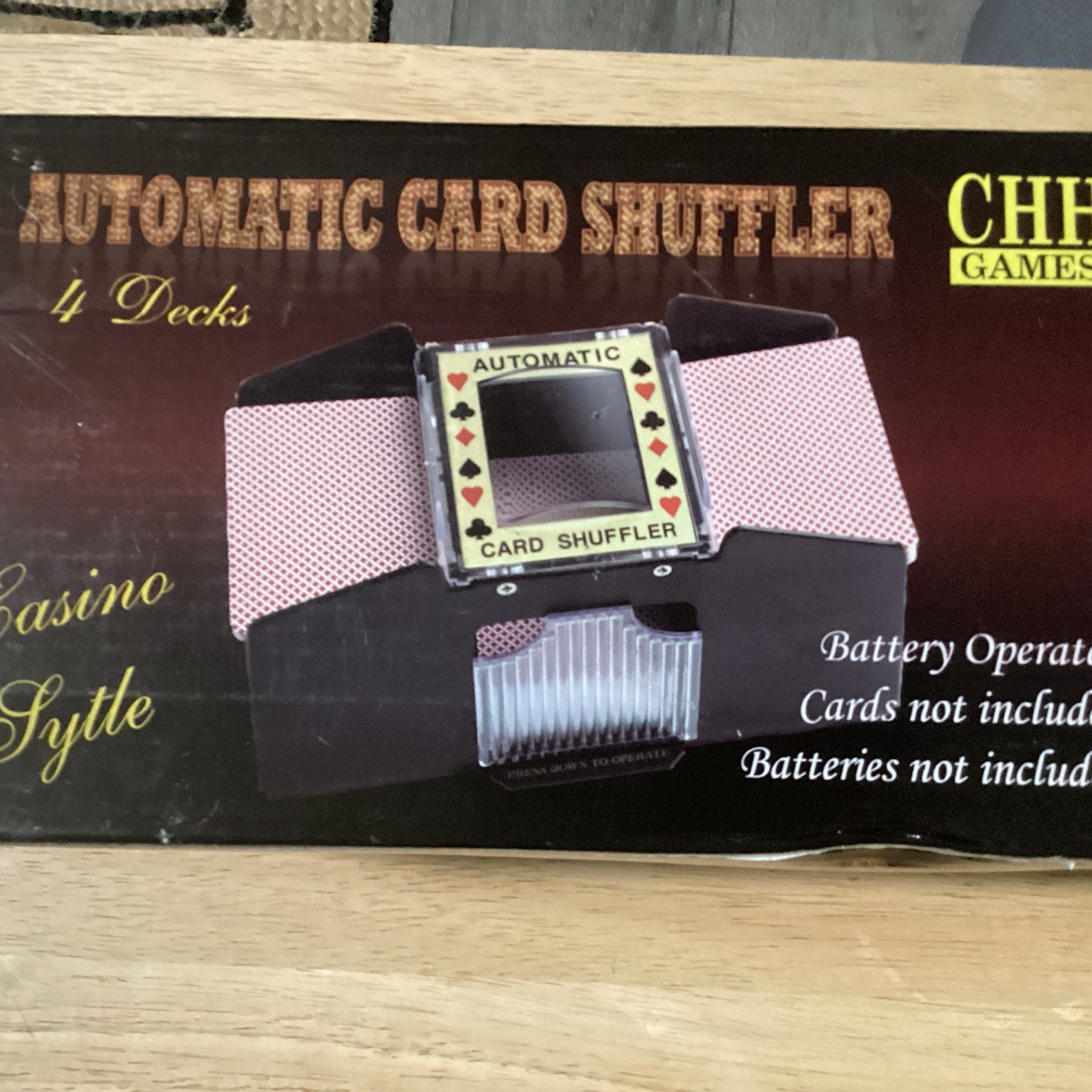 CHH GAMES AUTOMATIC CARD SHUFFLER 4 DECKS CASINO STYLE New In Box