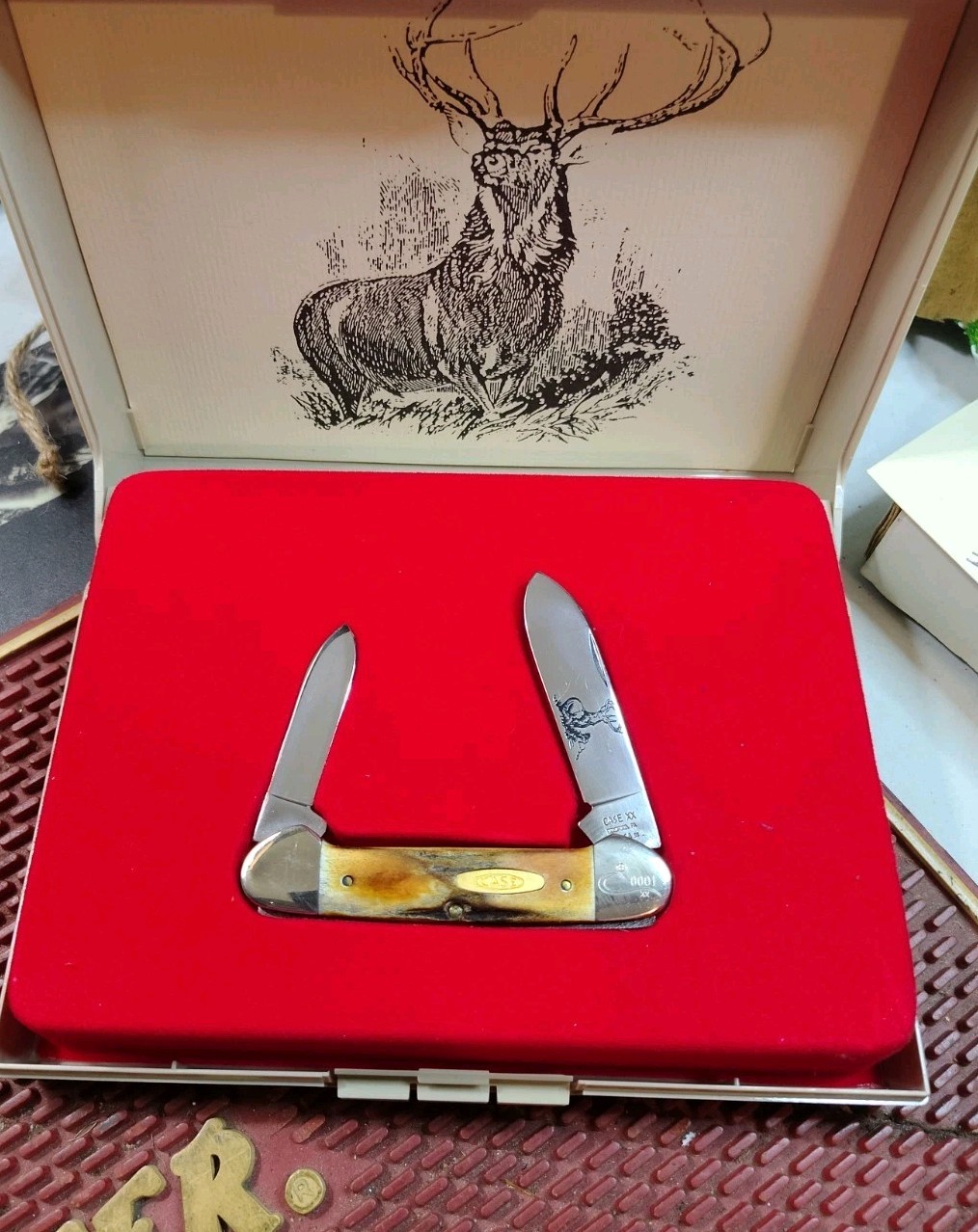  Case XX Stag Canoe Knife Sears Wildlife Series #0001 of 2000 Beautiful W/Box
