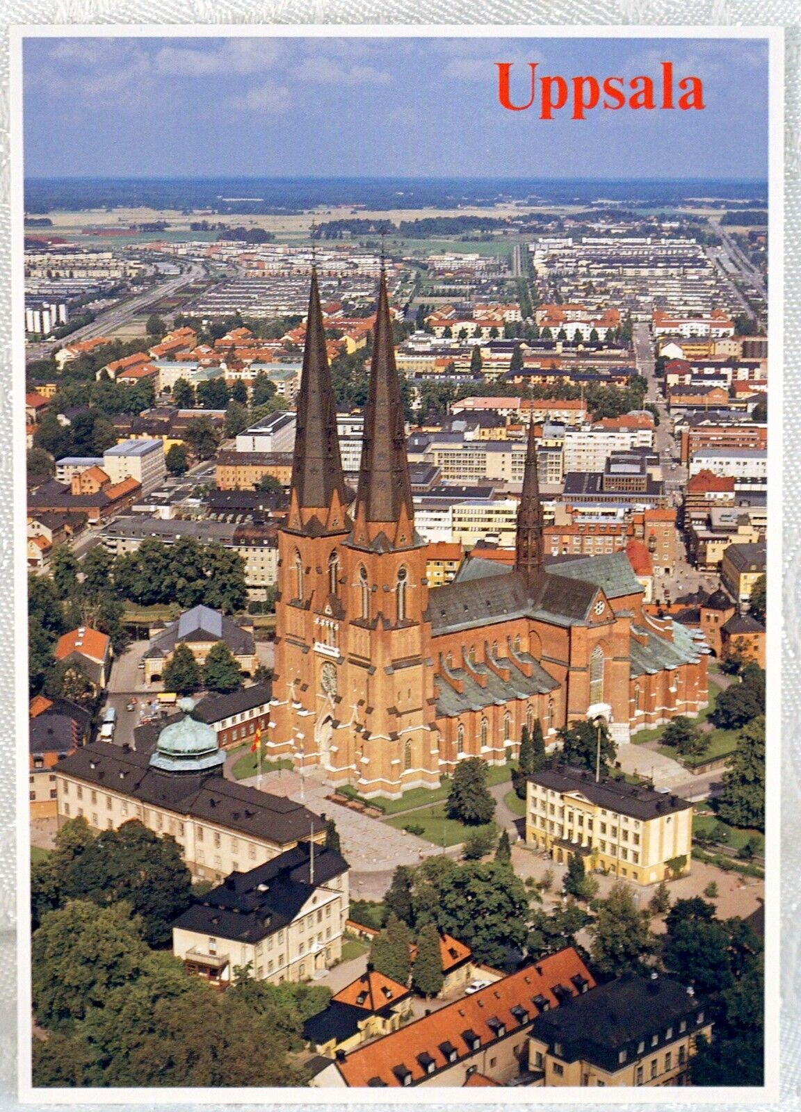 Postcard Photo Uppsala Domkyra invigd 1435 ~ The Cathedral of Uppsala