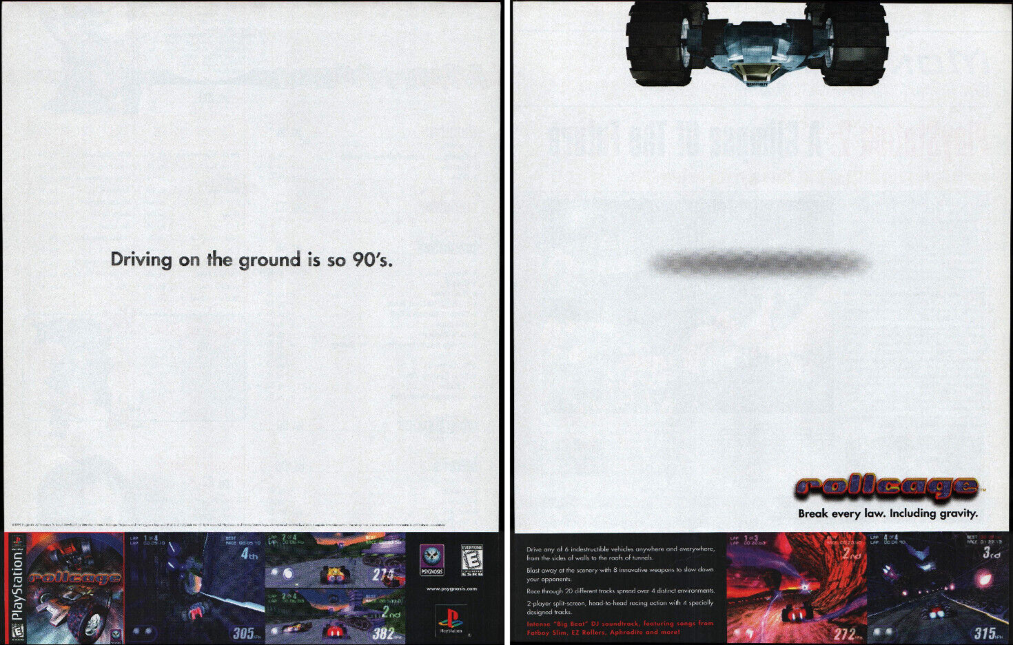 Rollcage Racing Gravity 2 Page - Video Game Print Ad / Poster Promo Art 1999