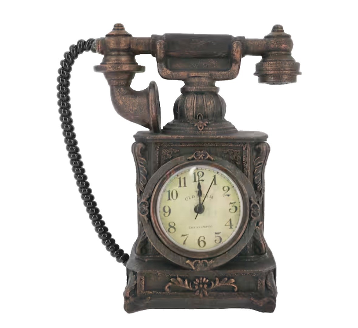 🤎New Old Salem Antique Table Top Clock Phone