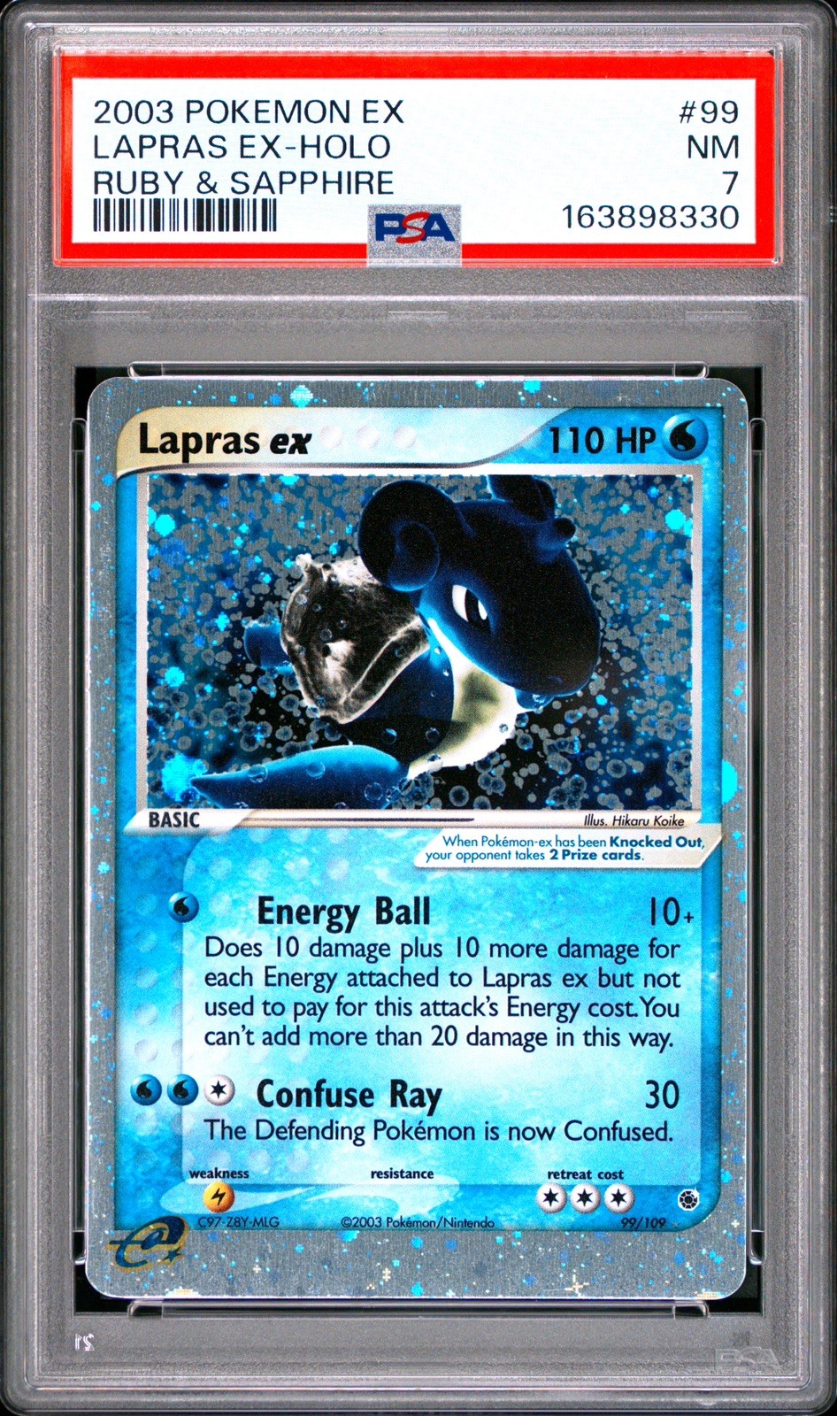 Lapras ex 99/109 EX Ruby & Sapphire Holo - PSA 7 (NEW CERT)