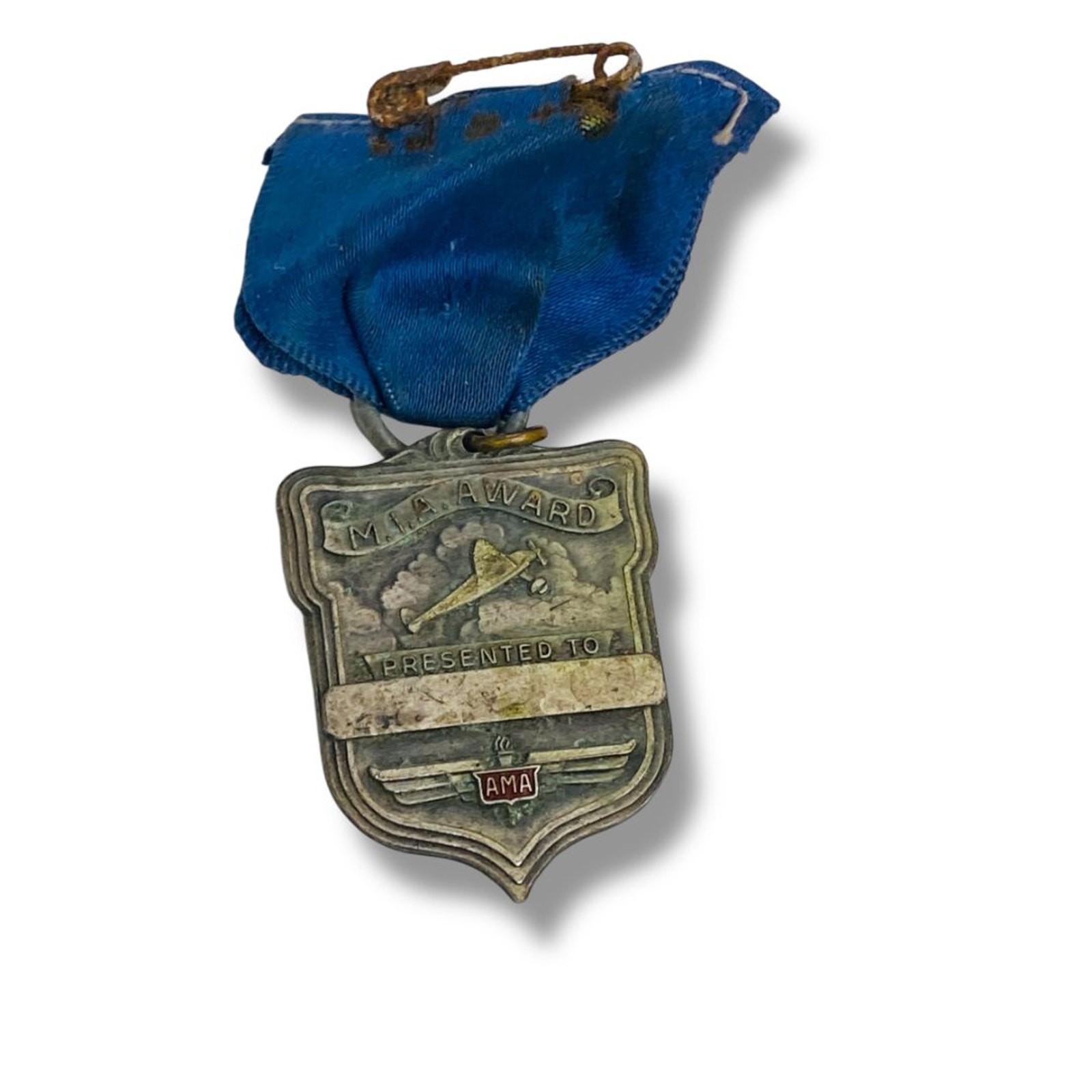 Vintage M.I.A. Award Medal on Ribbon AMA Not Engraved 1.5