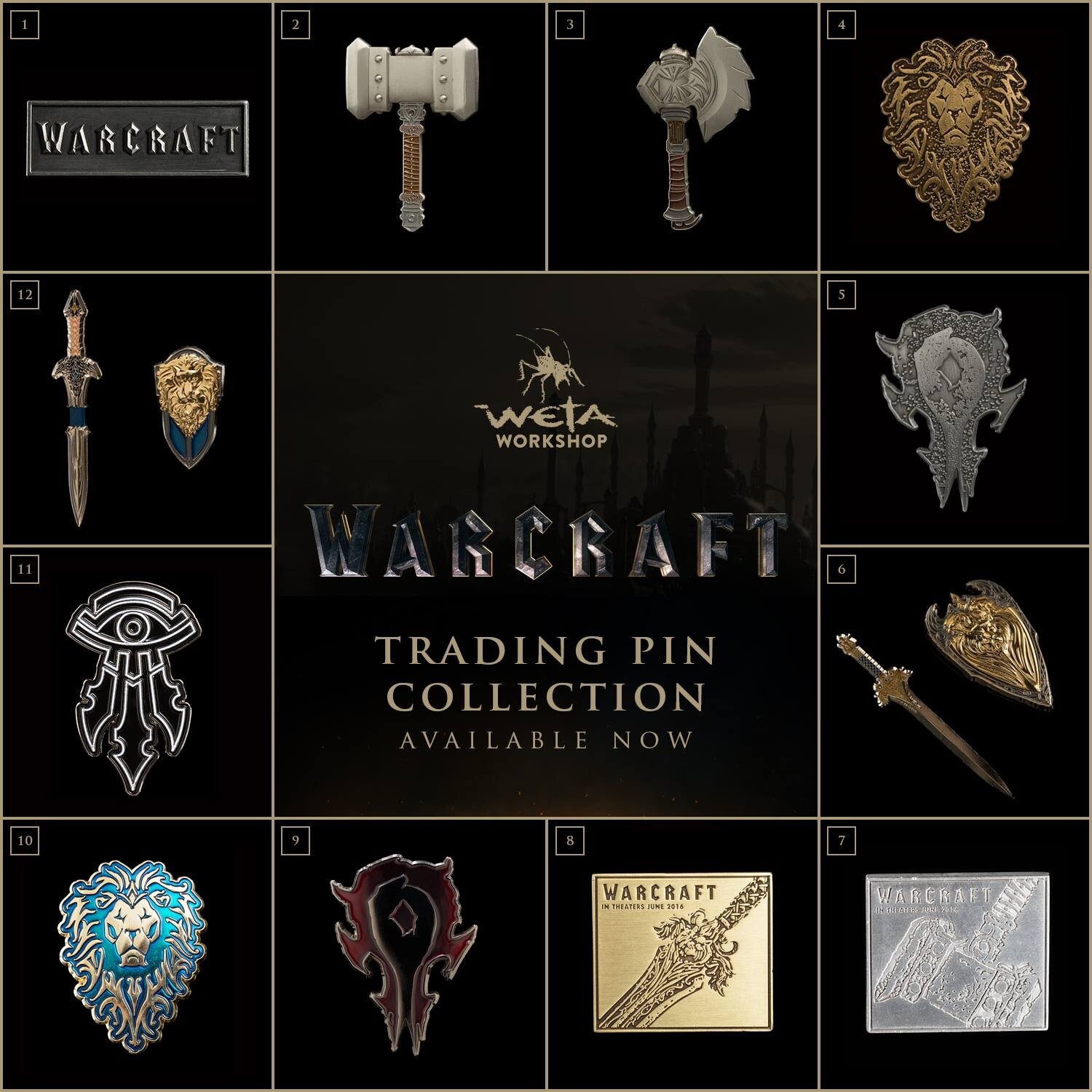 Unobtainium All 12 Collector Trading Pins Warcraft Blizzard Weta Badges Hobbit