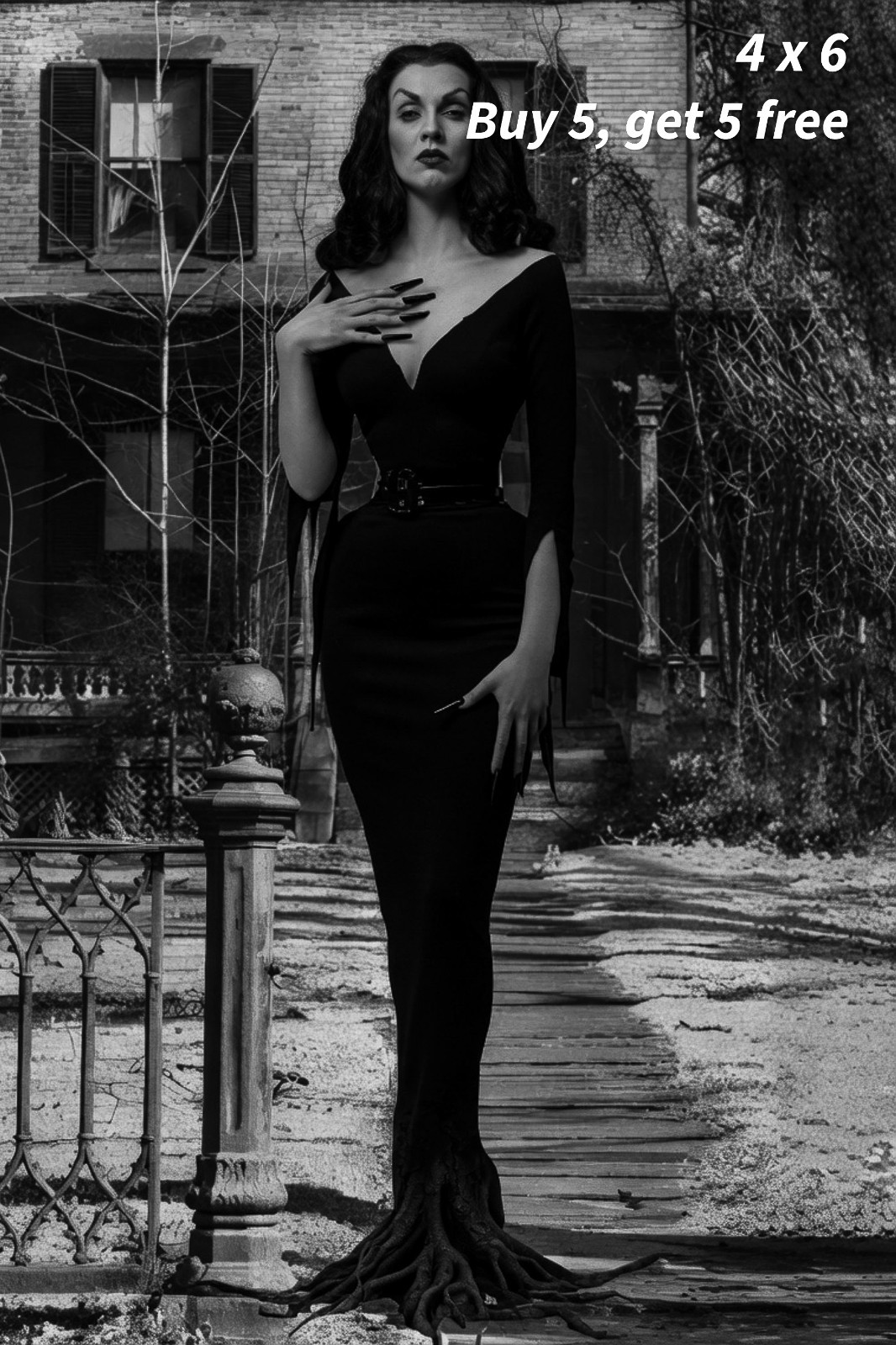 VAMPIRA - 4x6 Photo 🟣Dark Glamour Horror Hostess Studio Portrait Art