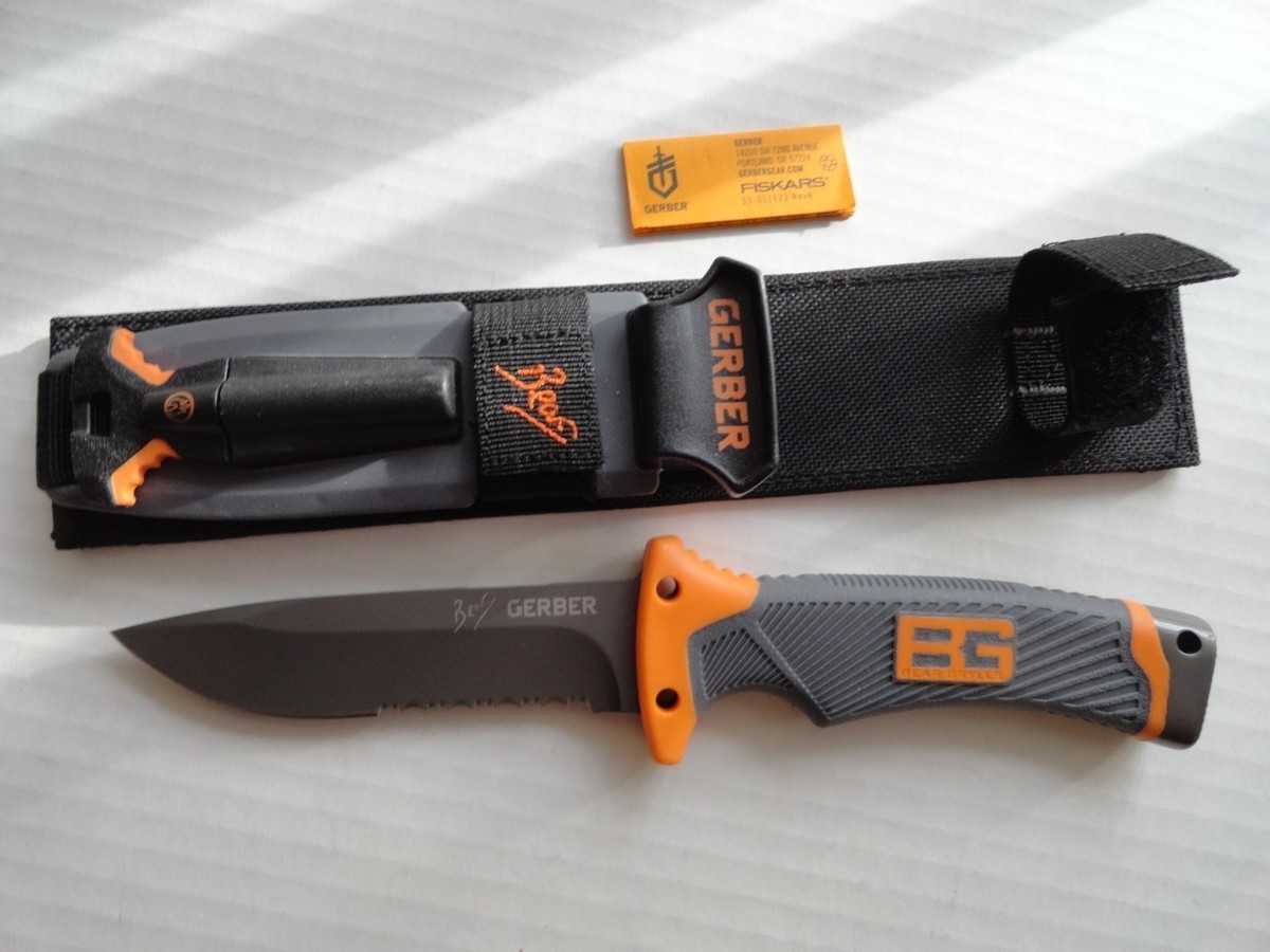 GERBER Bear Grylls ULTIMATE Survival Knife Partially Serrated or Plain Edge