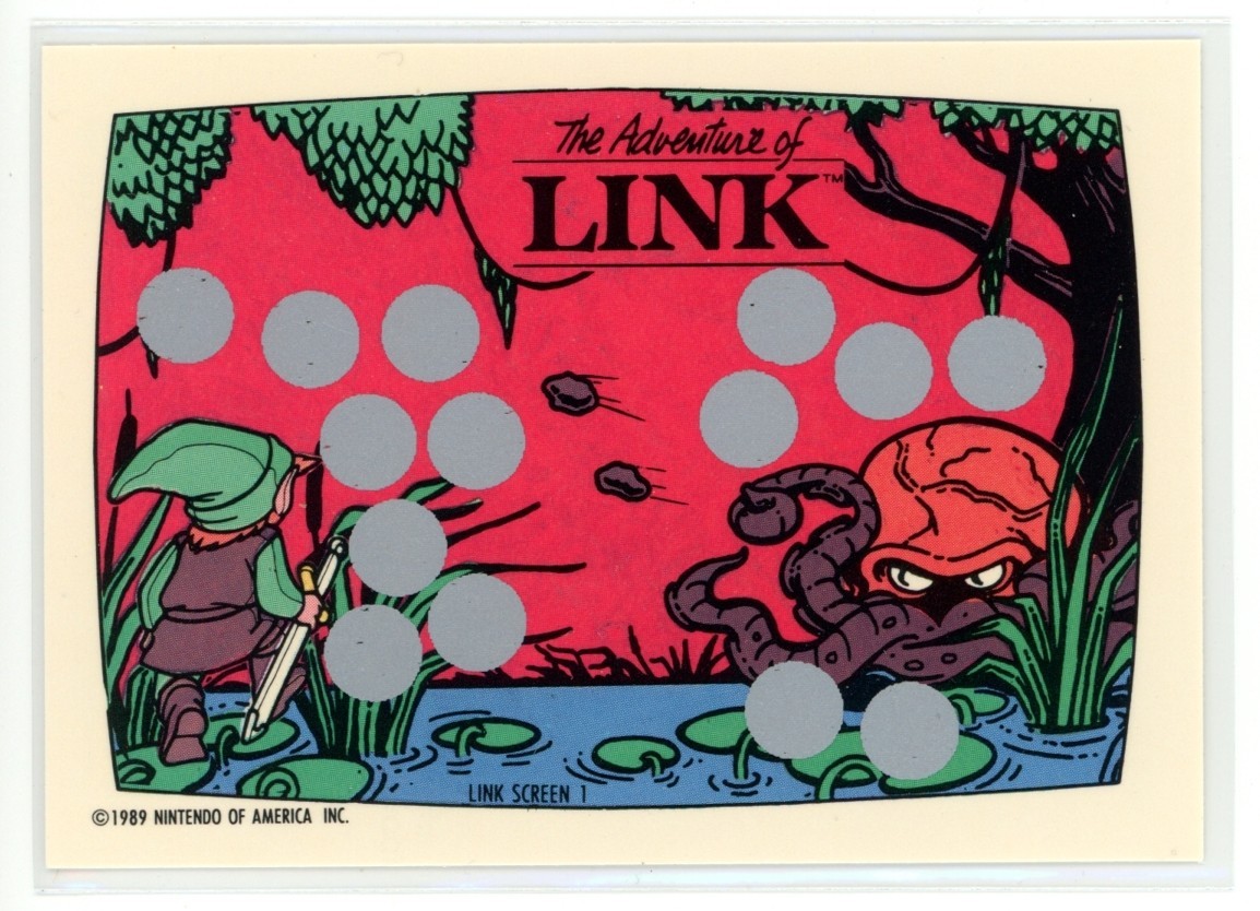 ZELDA II THE ADVENTURE OF LINK 1989 Topps Nintendo Scratch-Off Screen 1
