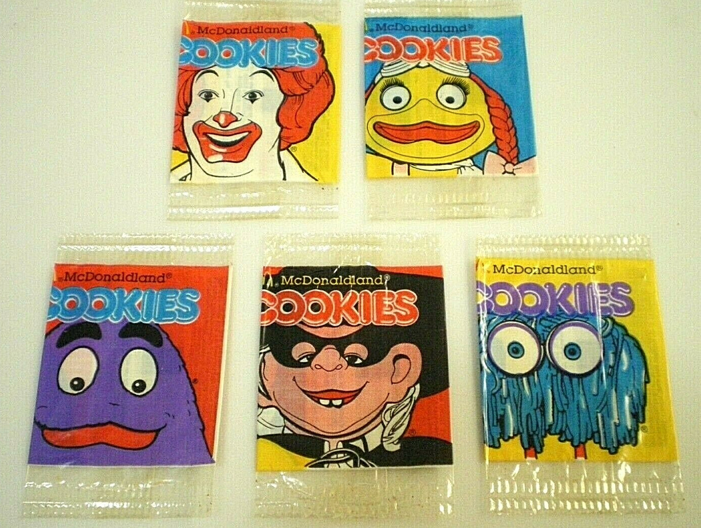 McDonald's MCDONALDLAND Cookie Wrapper VTG '82 Ronald HAMBURGLAR Fry Guy GRIMACE