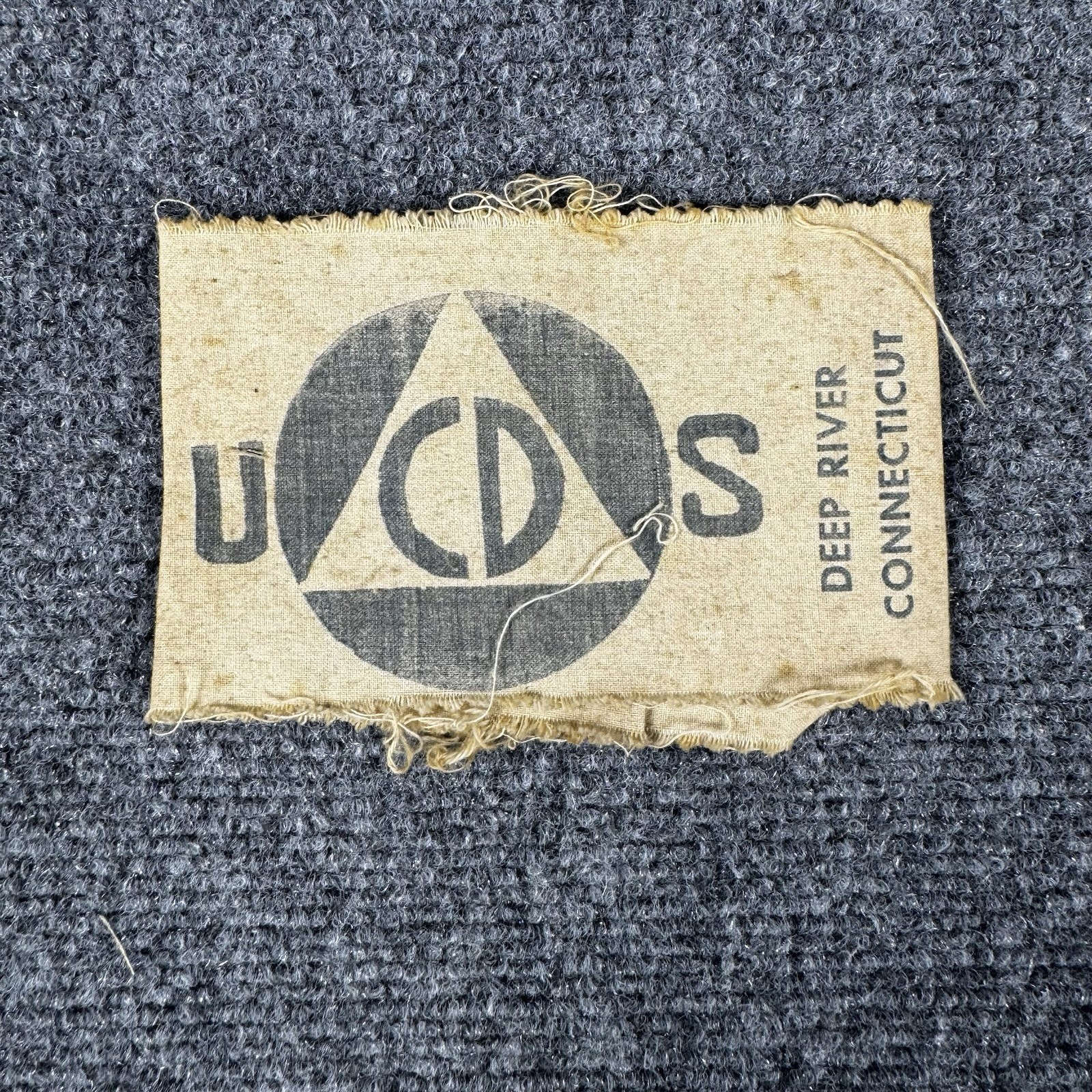 Vintage WWII Civil Defense Air Raid Warden Messenger Armband Cloth Patch UCDS