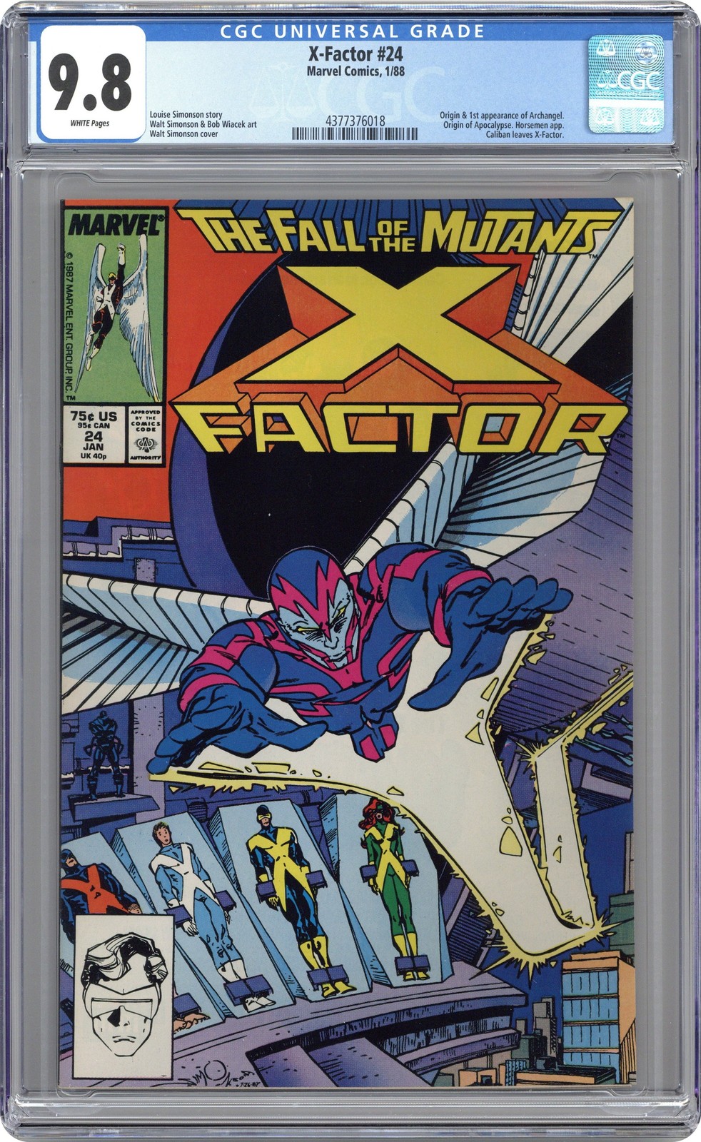 X-Factor #24D CGC 9.8 1988 4377376018 1st full app. Archangel